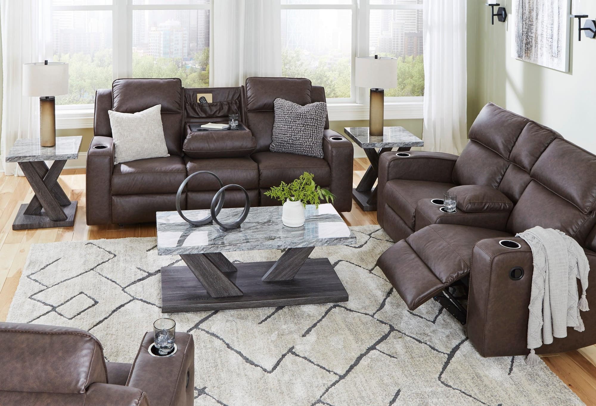 Lavenhorne Granite 3-Piece Reclining Set - Image 1