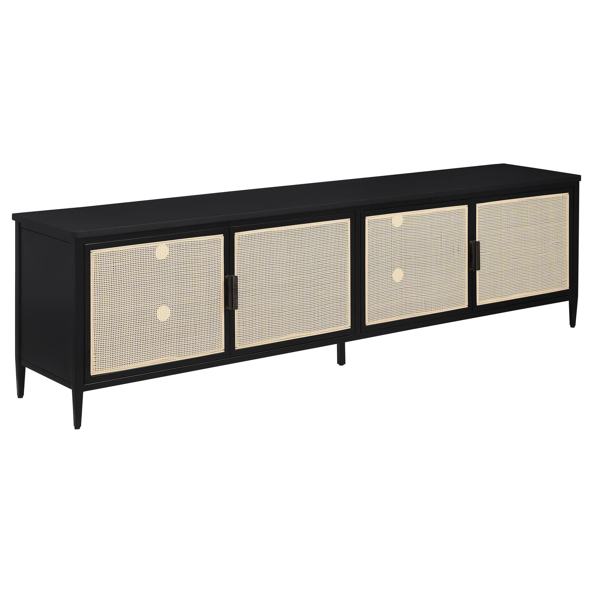 Amherst 4-door 78-inch Metal TV Stand Media Console Black - Image 1