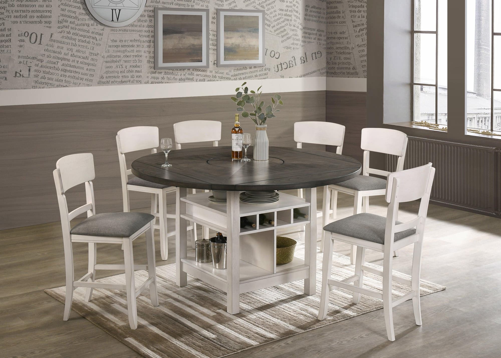 Conner Chalk Gray Oval Counter Height Set - Image 1