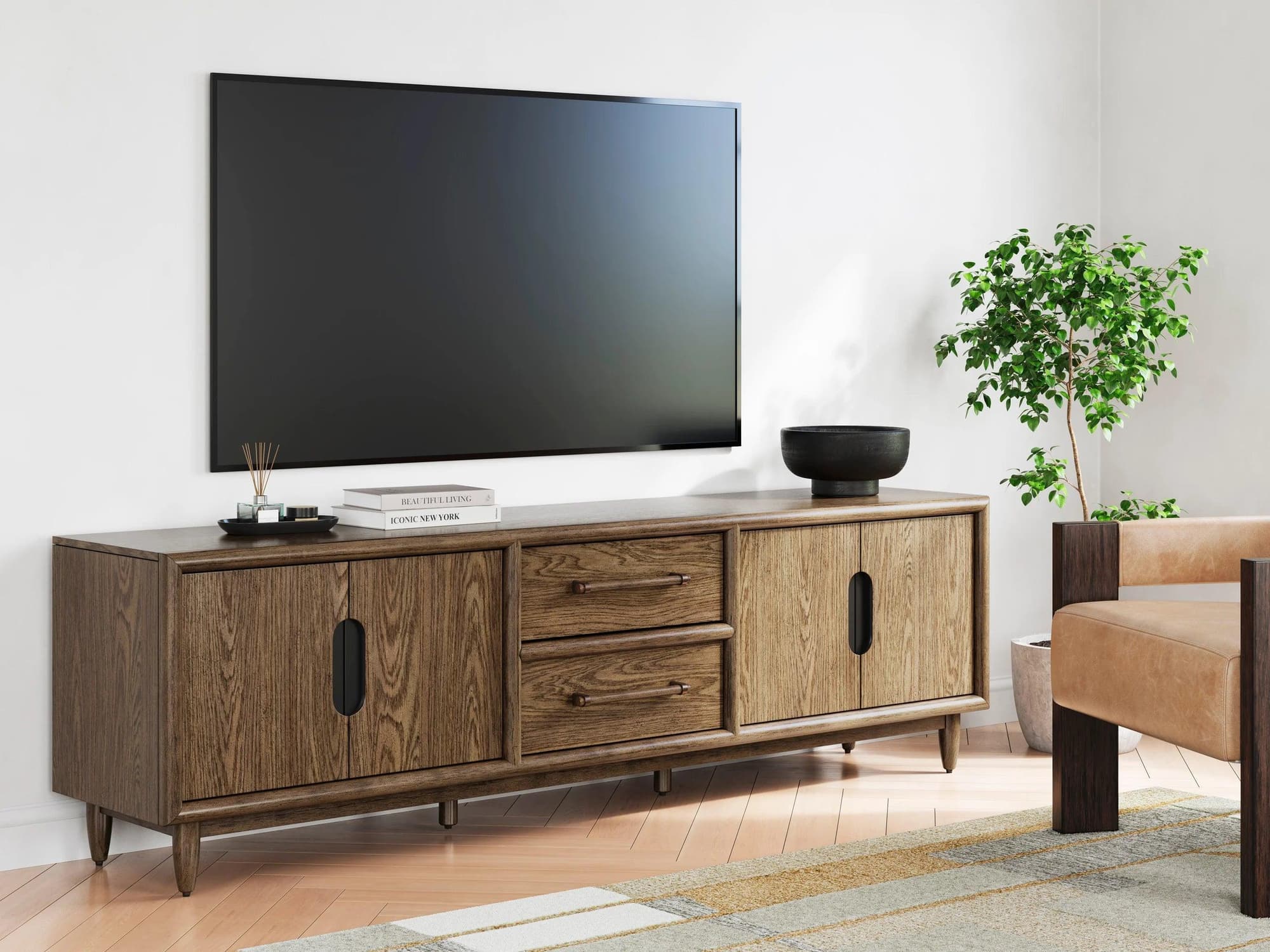 Roanhowe Brown TV Stand - Image 1