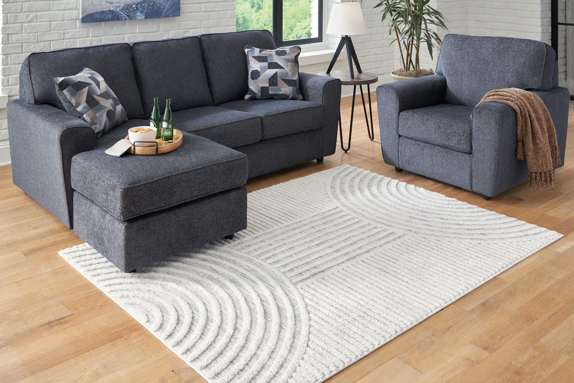 Lambworth Gray Cream 5'3" X 7' Rug - Image 1