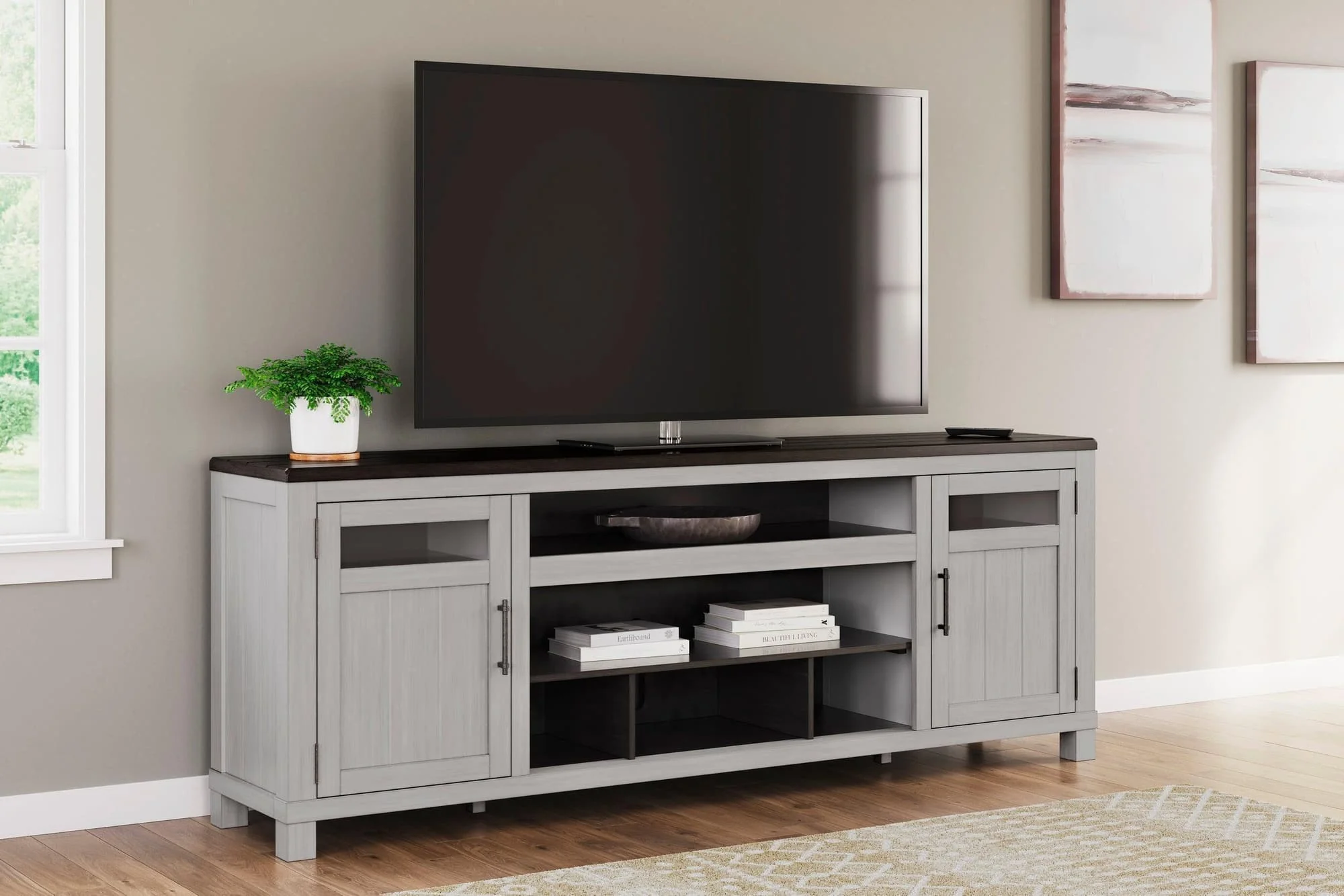 Darborn Gray Brown TV Stand - Image 1