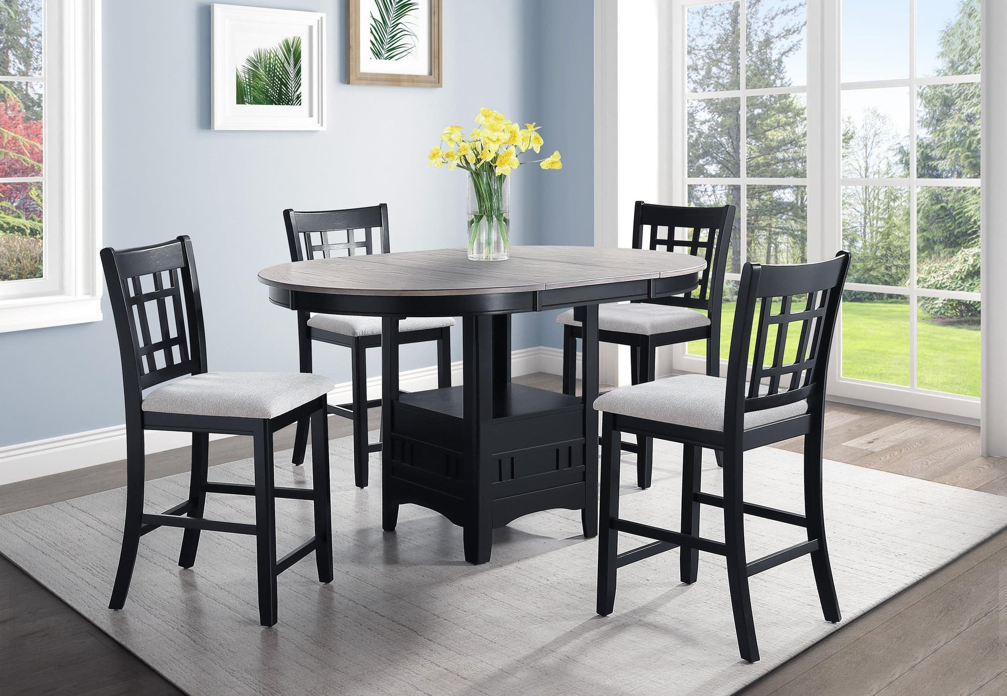 Hartwell Light Gray Counter Height Set