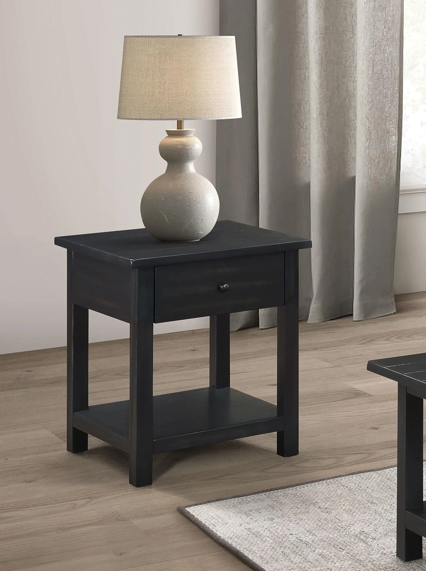Payne 1-drawer Wood End Table with Shelf Java - Image 1