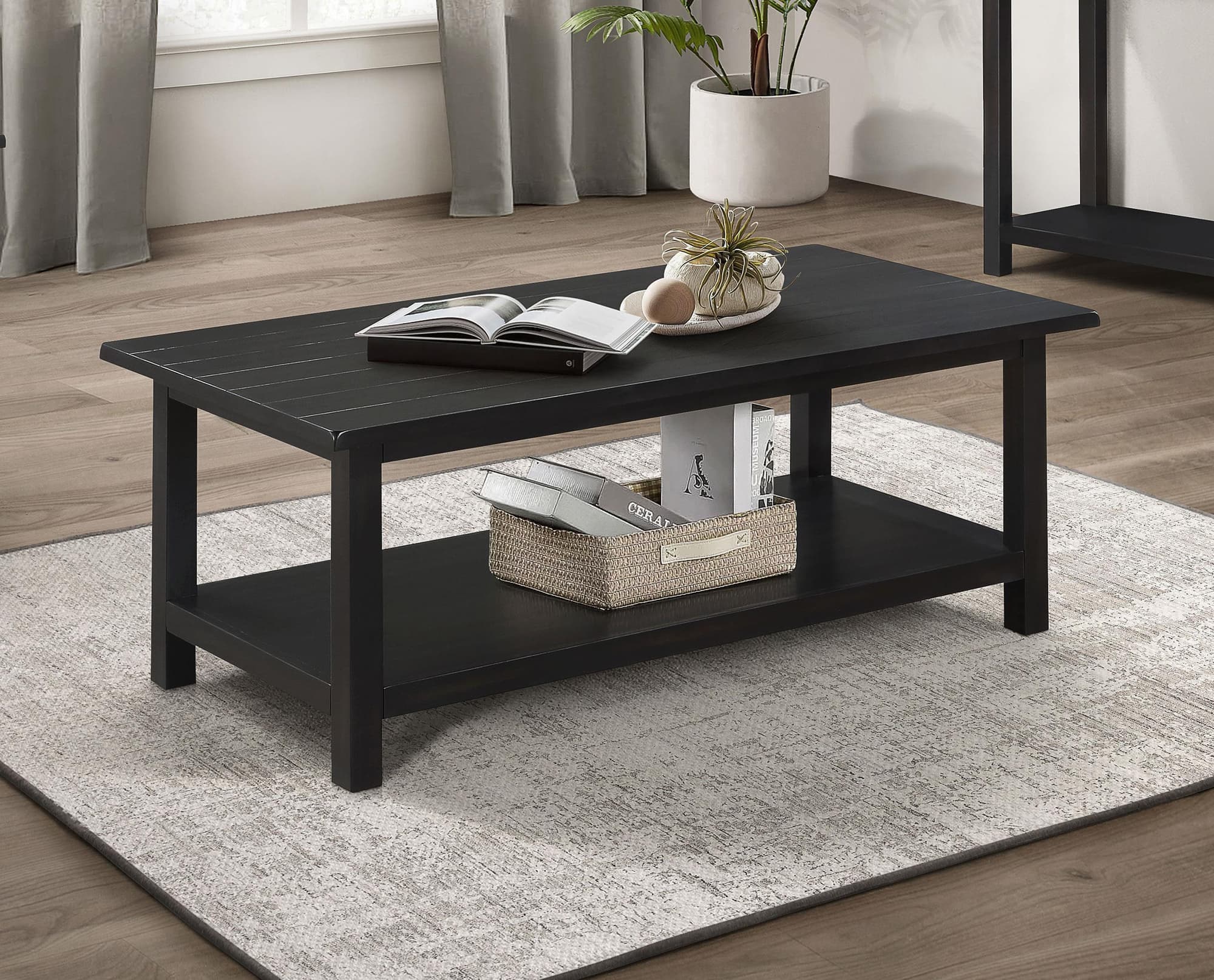 Payne Wood Coffee Table with Shelf Java - Image 1