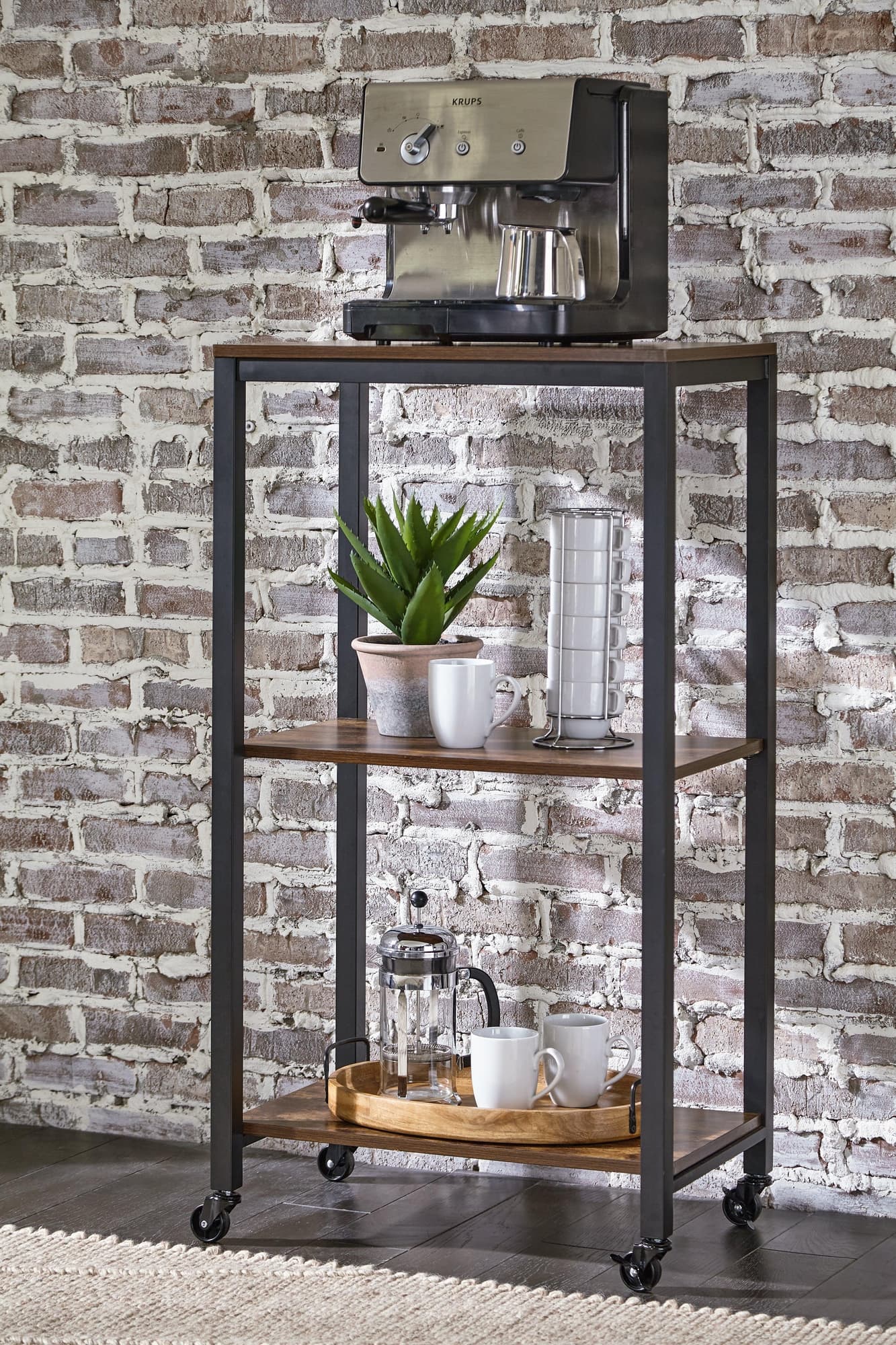 Bevinfield Brown Black Bar Cart