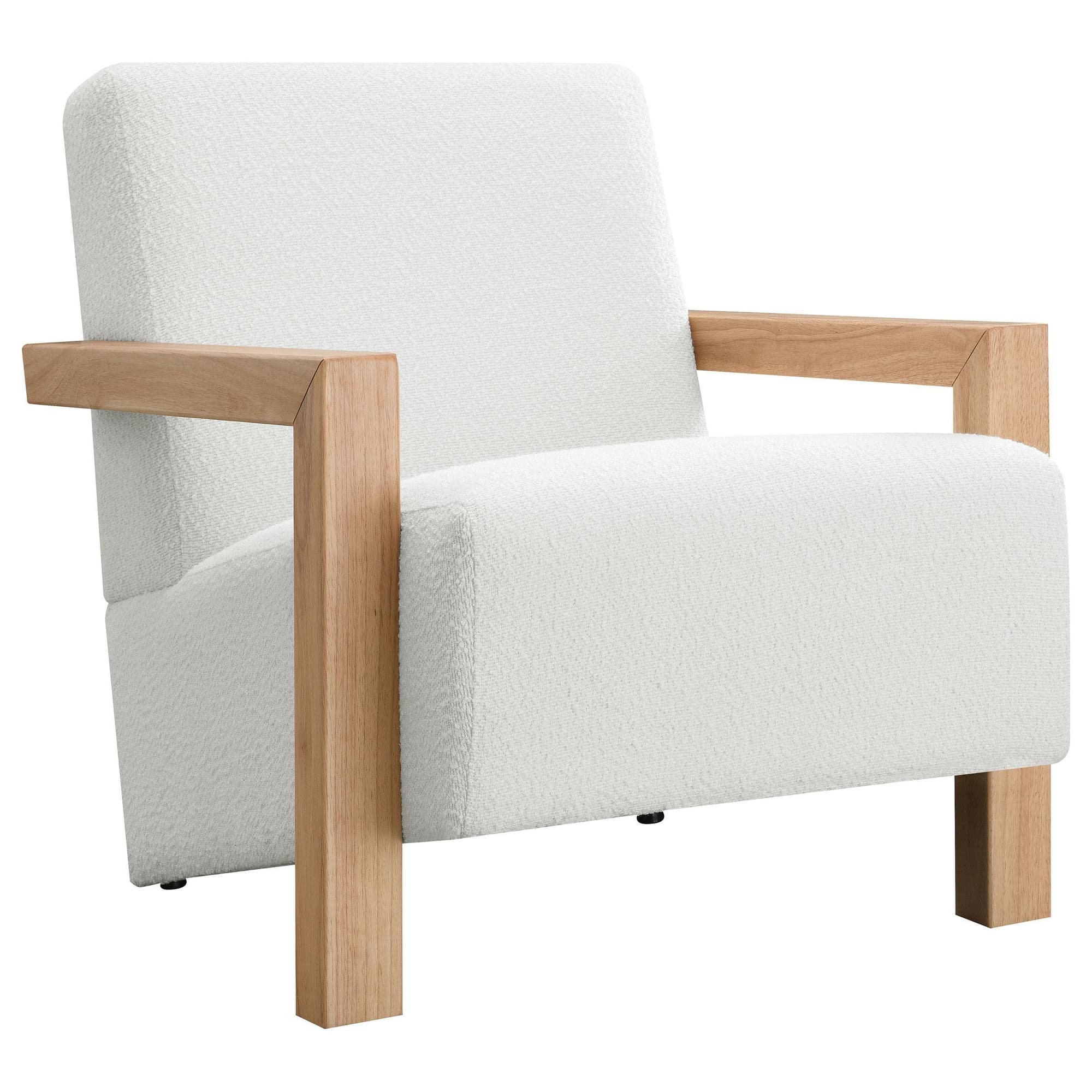 Fitzroy Boucle Upholstered Accent Arm Chair Ivory 903094 - Image 1