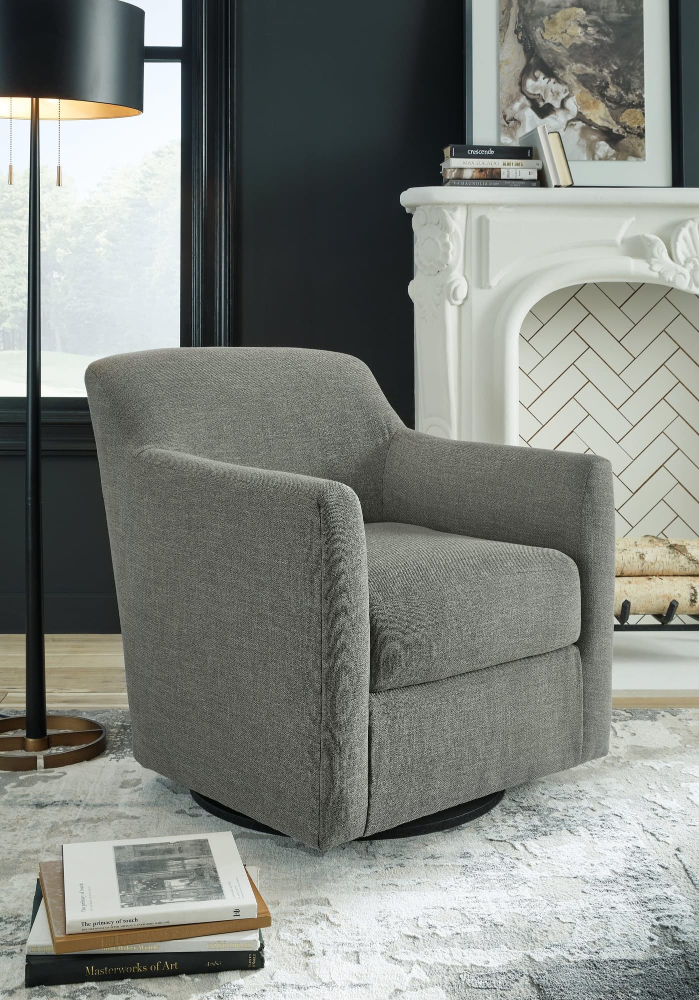 Bradney Smoke Swivel Accent Chair - Image 1