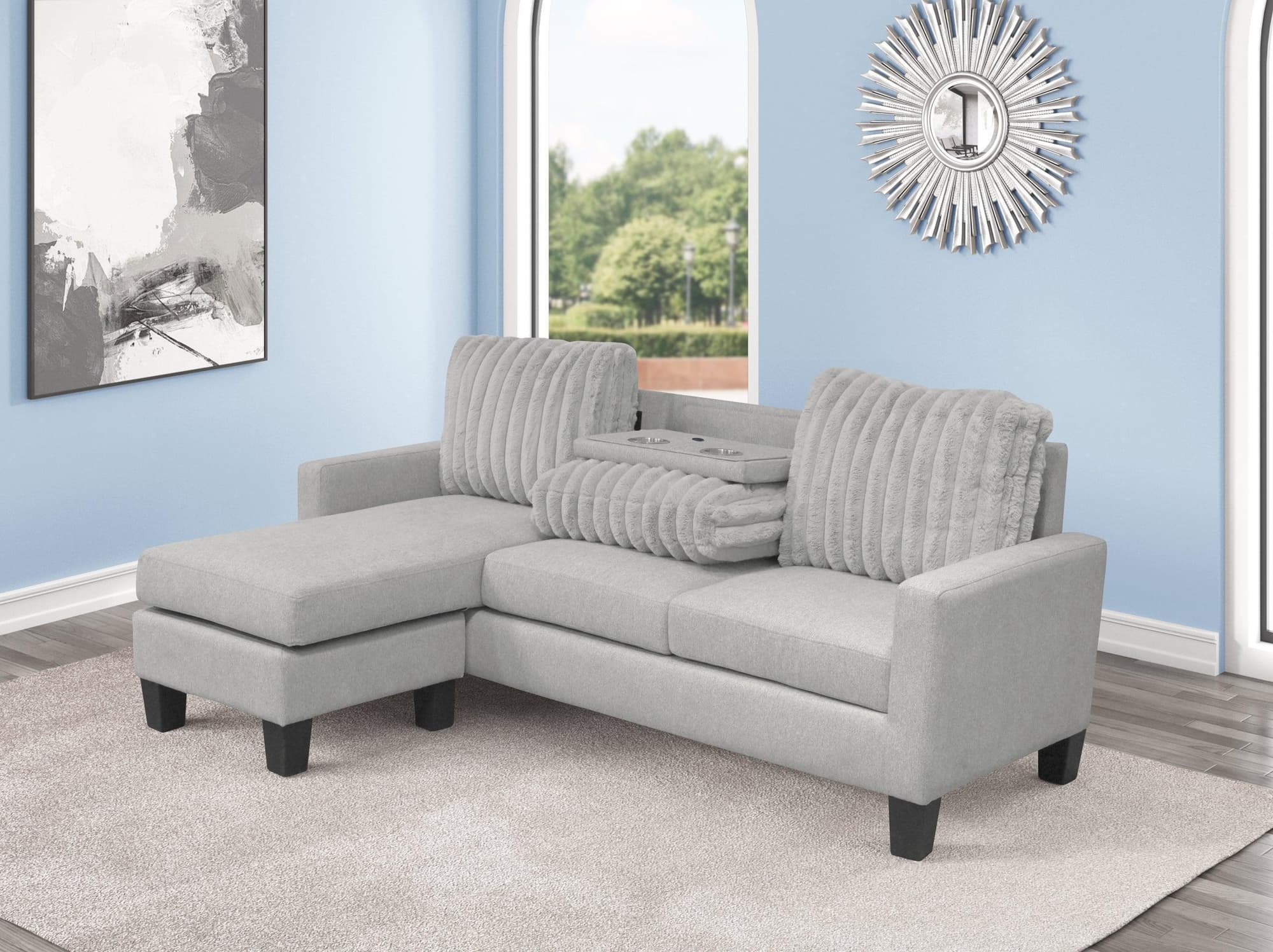 Neymar Gray Reversible Sectional - Image 1