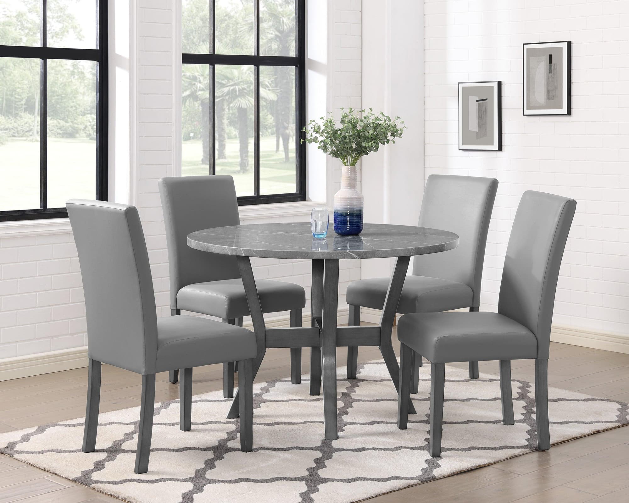 Judson Gray 5 PK Oval Dining Table Set - Image 1