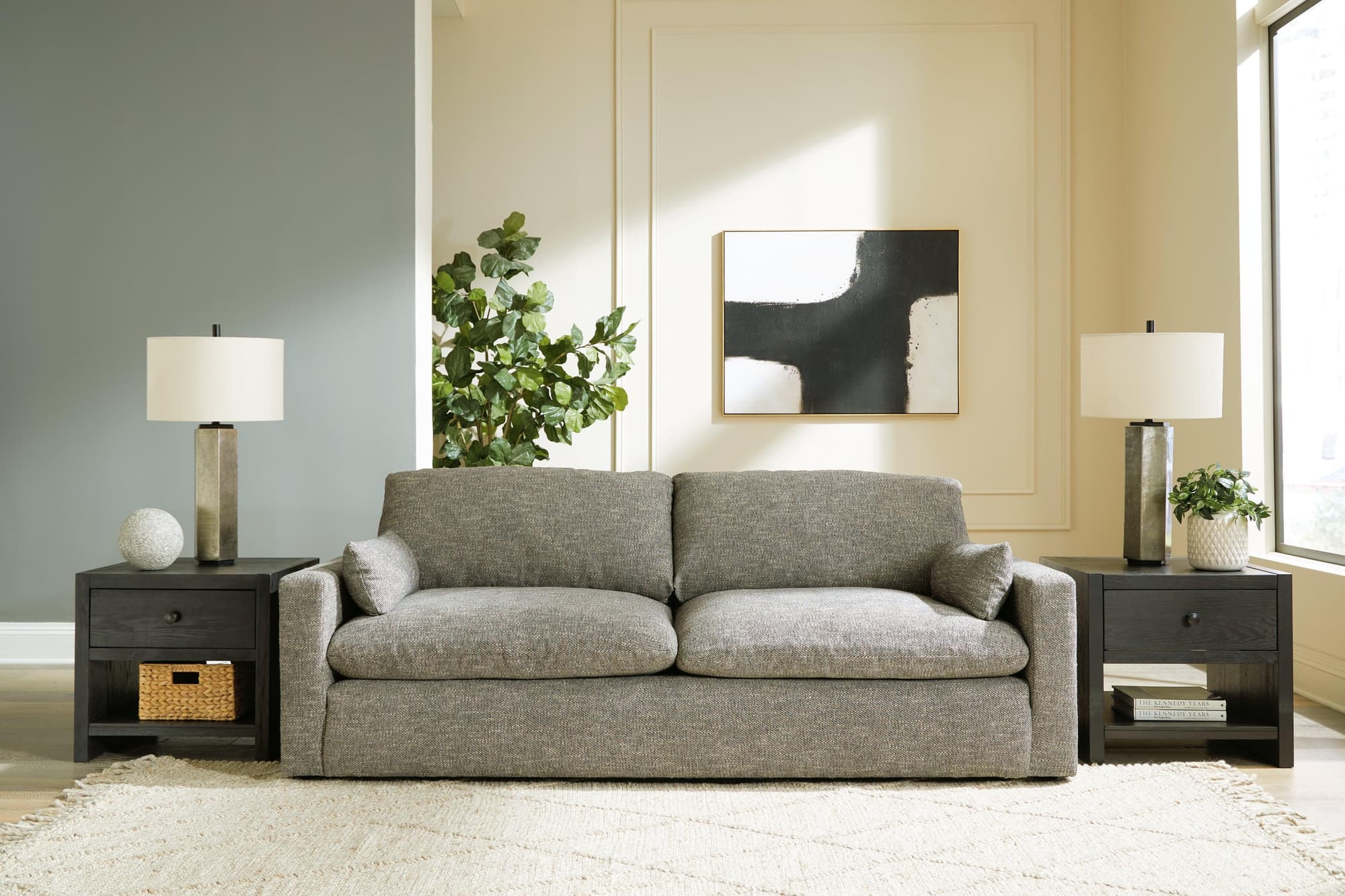 Dramatic Granite Chenille Sofa - Image 1