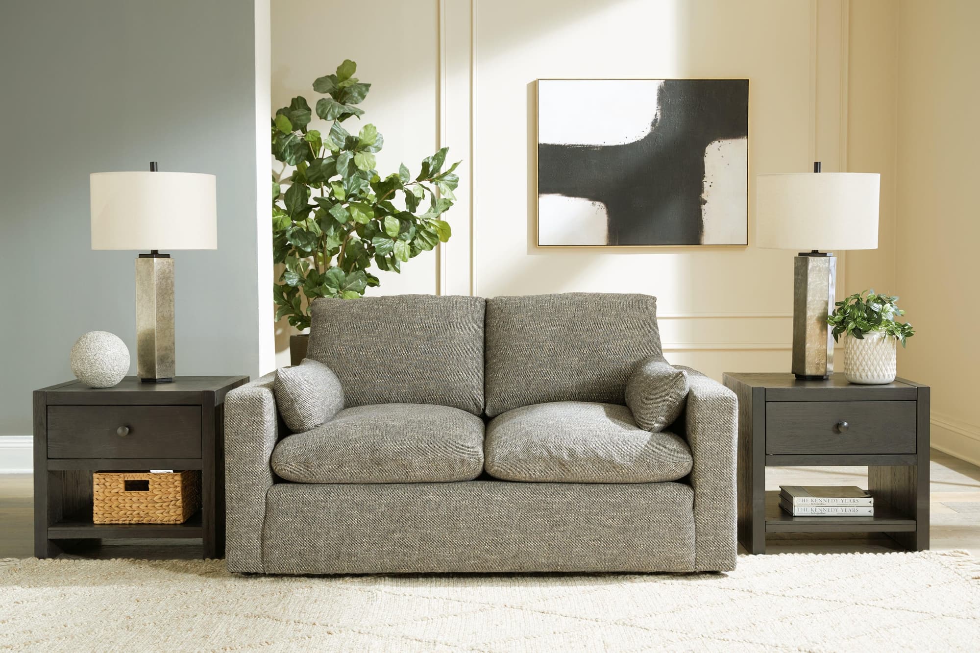 Dramatic Granite Chenille Loveseat - Image 1