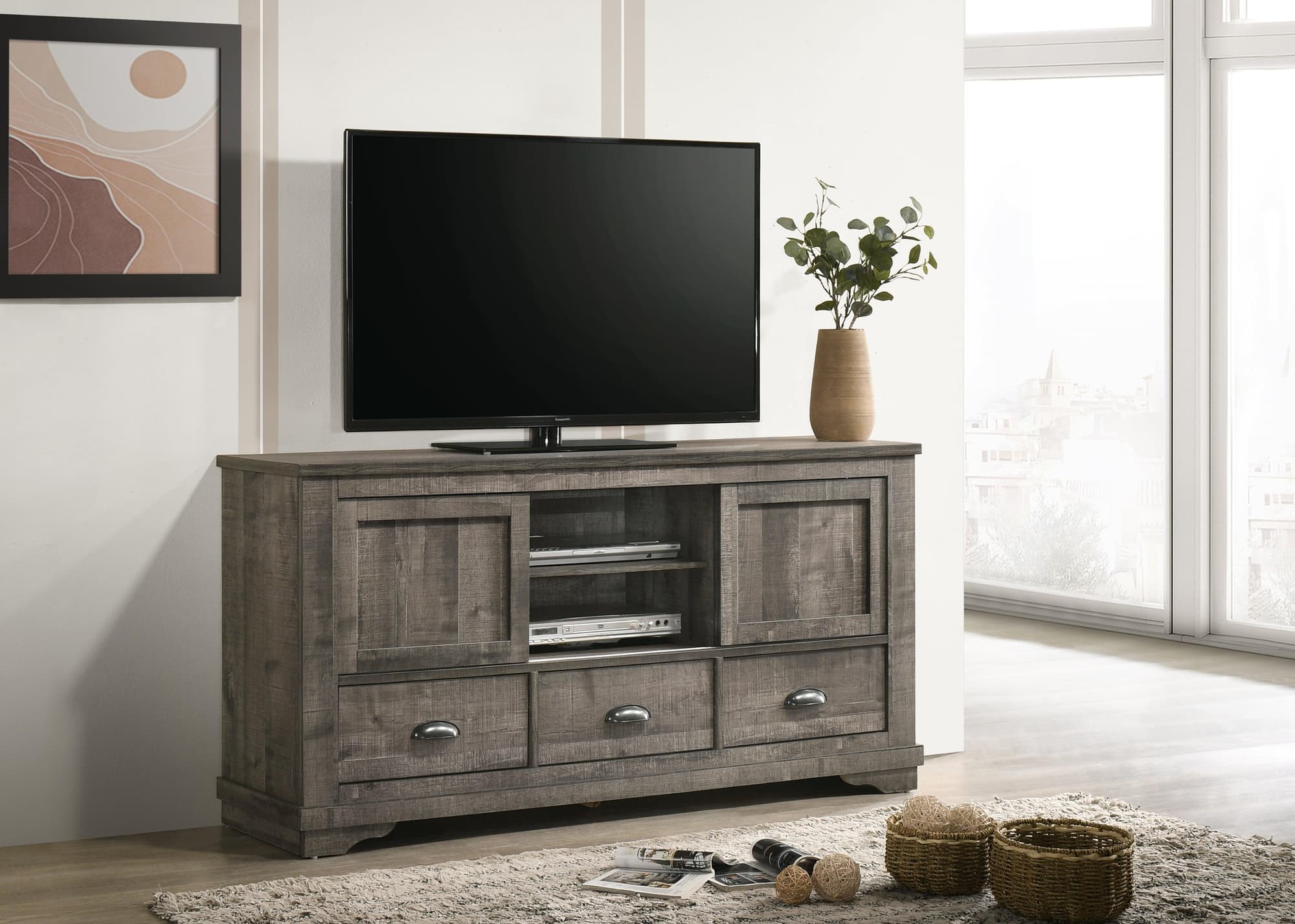 Coralee Gray TV Stand - Image 1