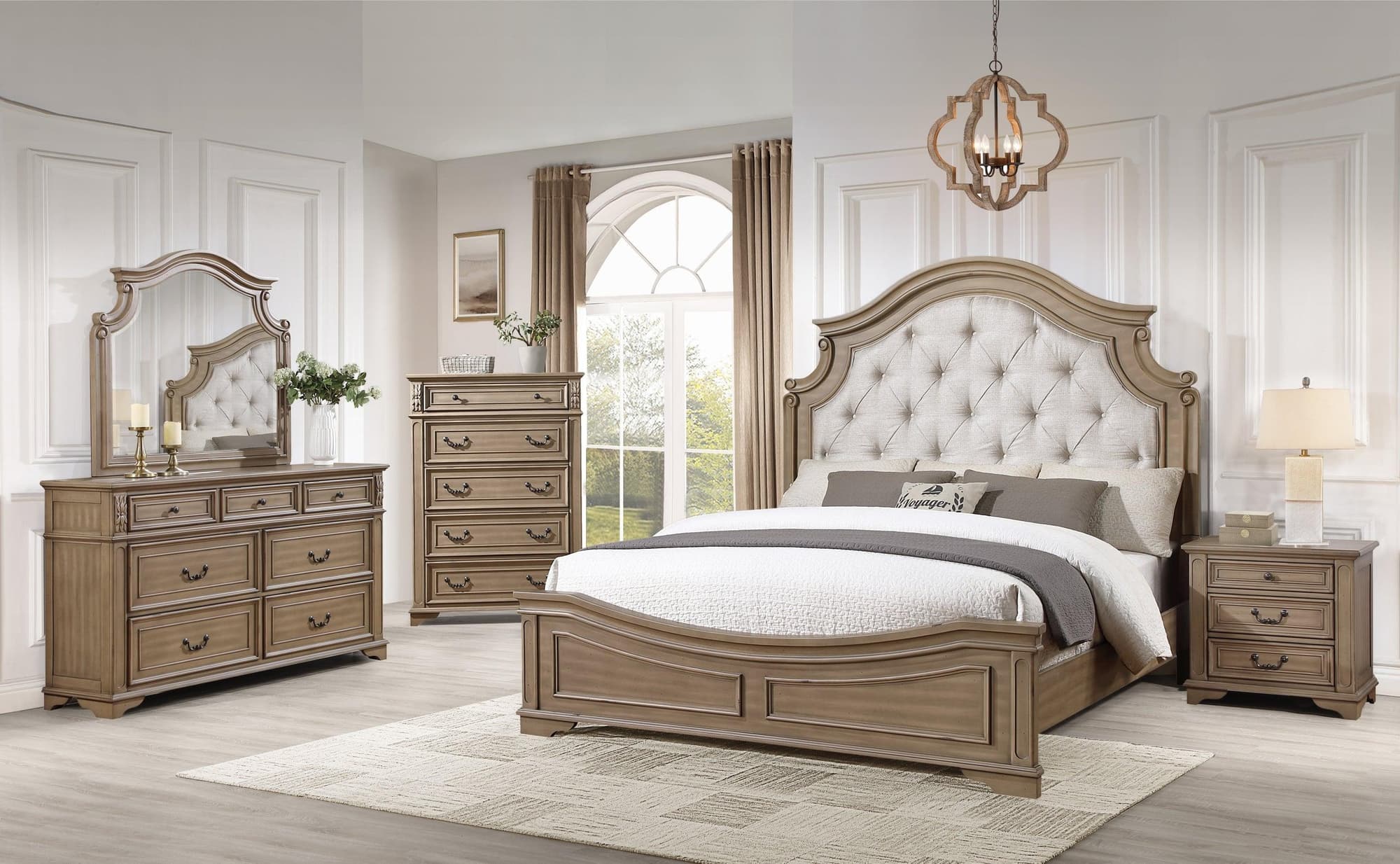 Boila Brown Upholstered King Bed - Image 1