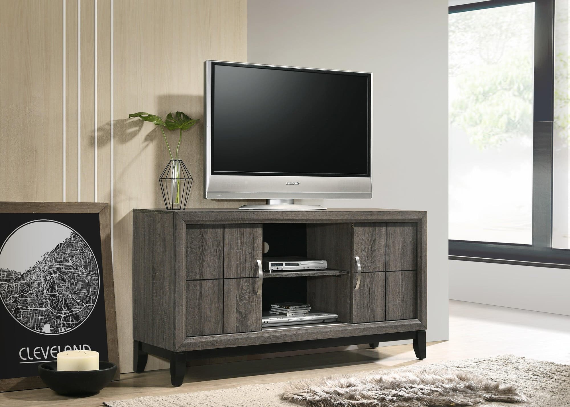 Akerson Gray TV Stand - Image 1