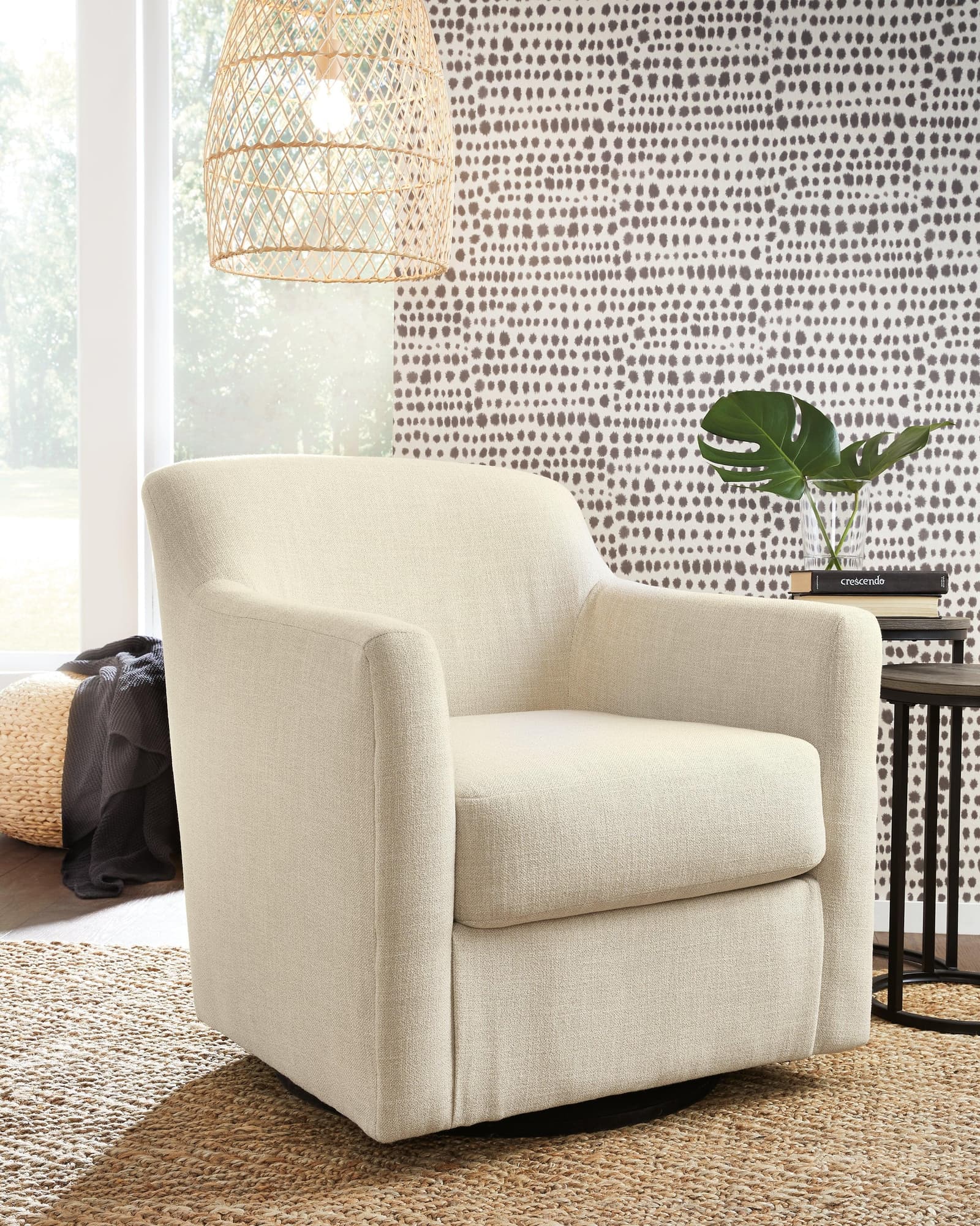 Bradney Linen Swivel Accent Chair - Image 1