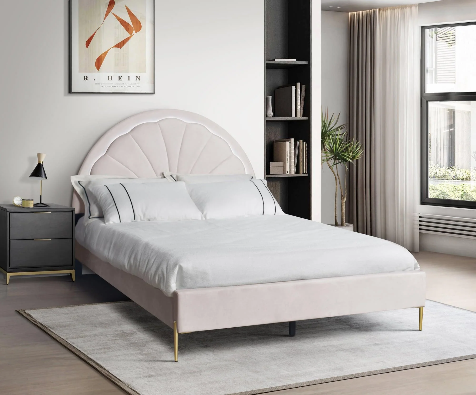 Flora Pink LED Platform Twin Bed - Image 1