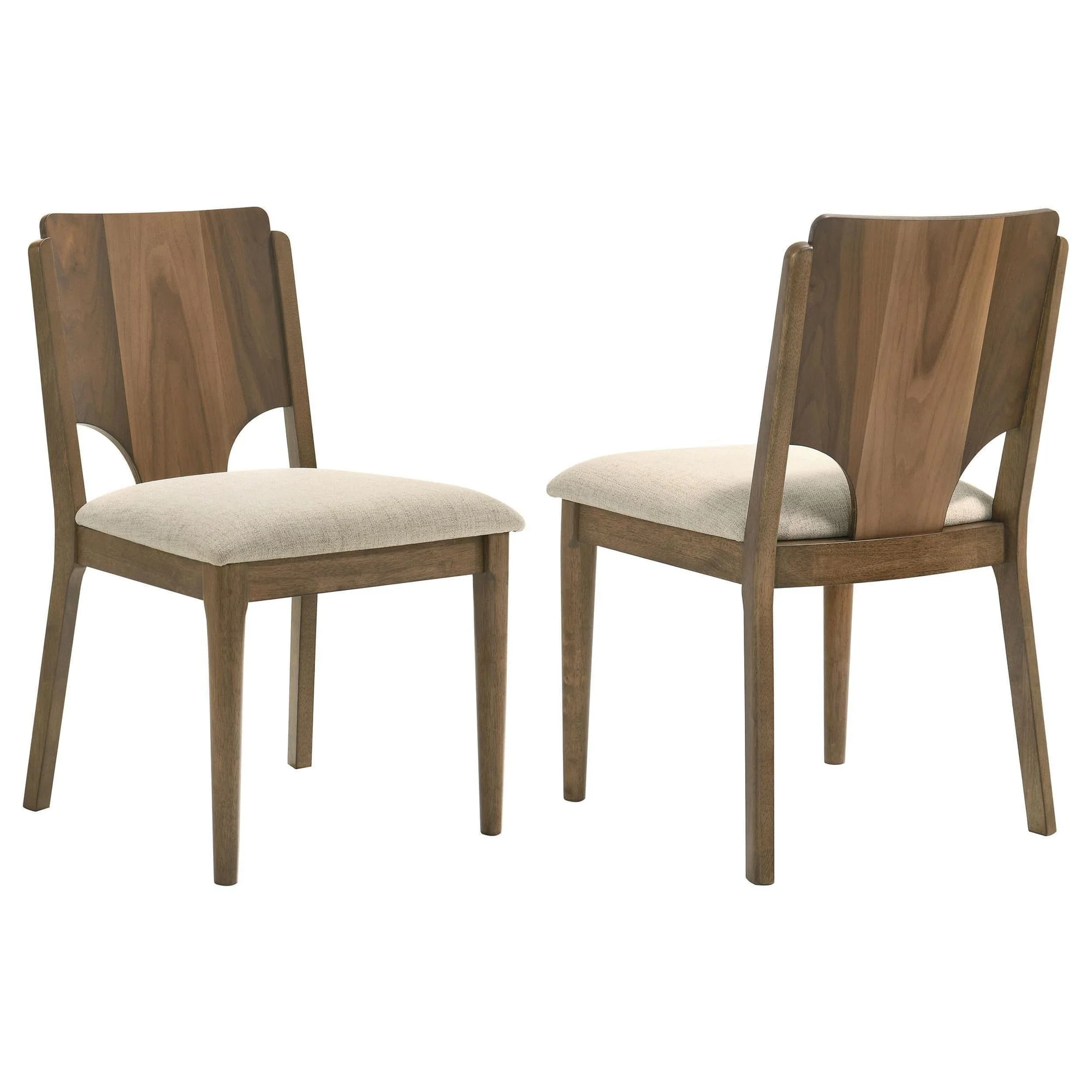 Biltmore Dining Chair Upholstered Seat Walnut (Set of 2) - Image 1