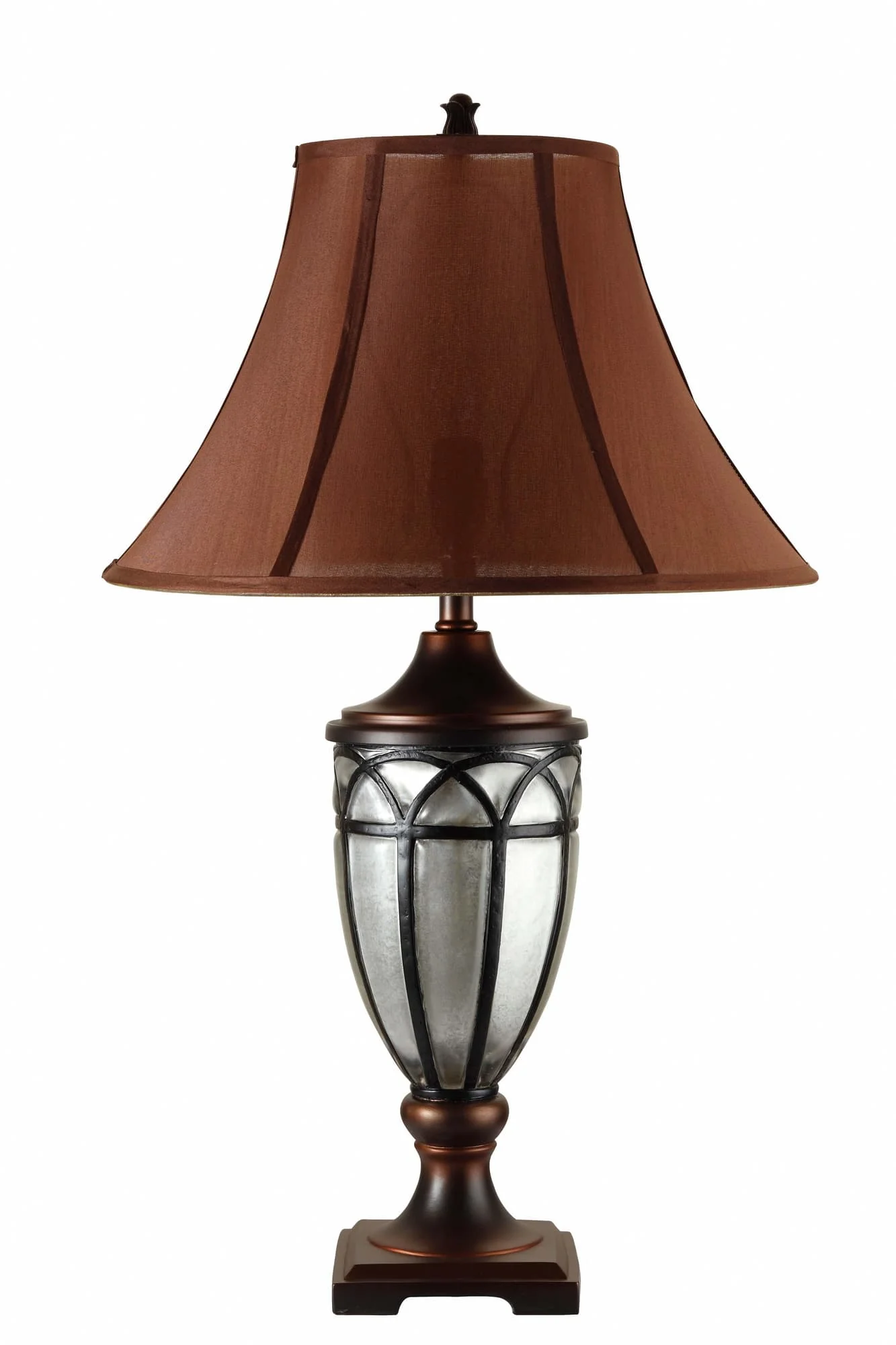 Rustic Brown Glass Table Lamp - Image 1