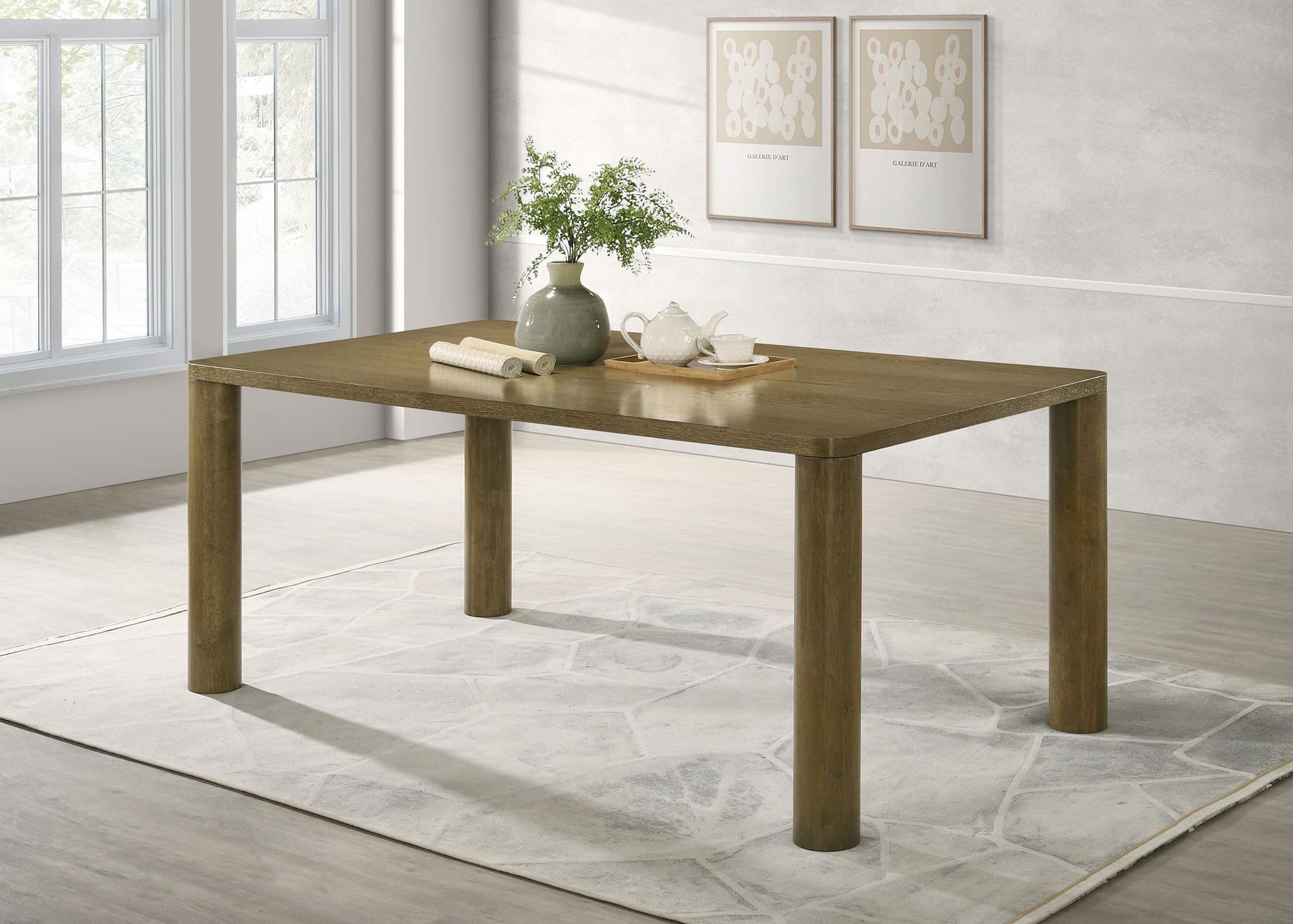 Castlewood 71-inch Rectangular Wood Dining Table Brown Oak - Image 1