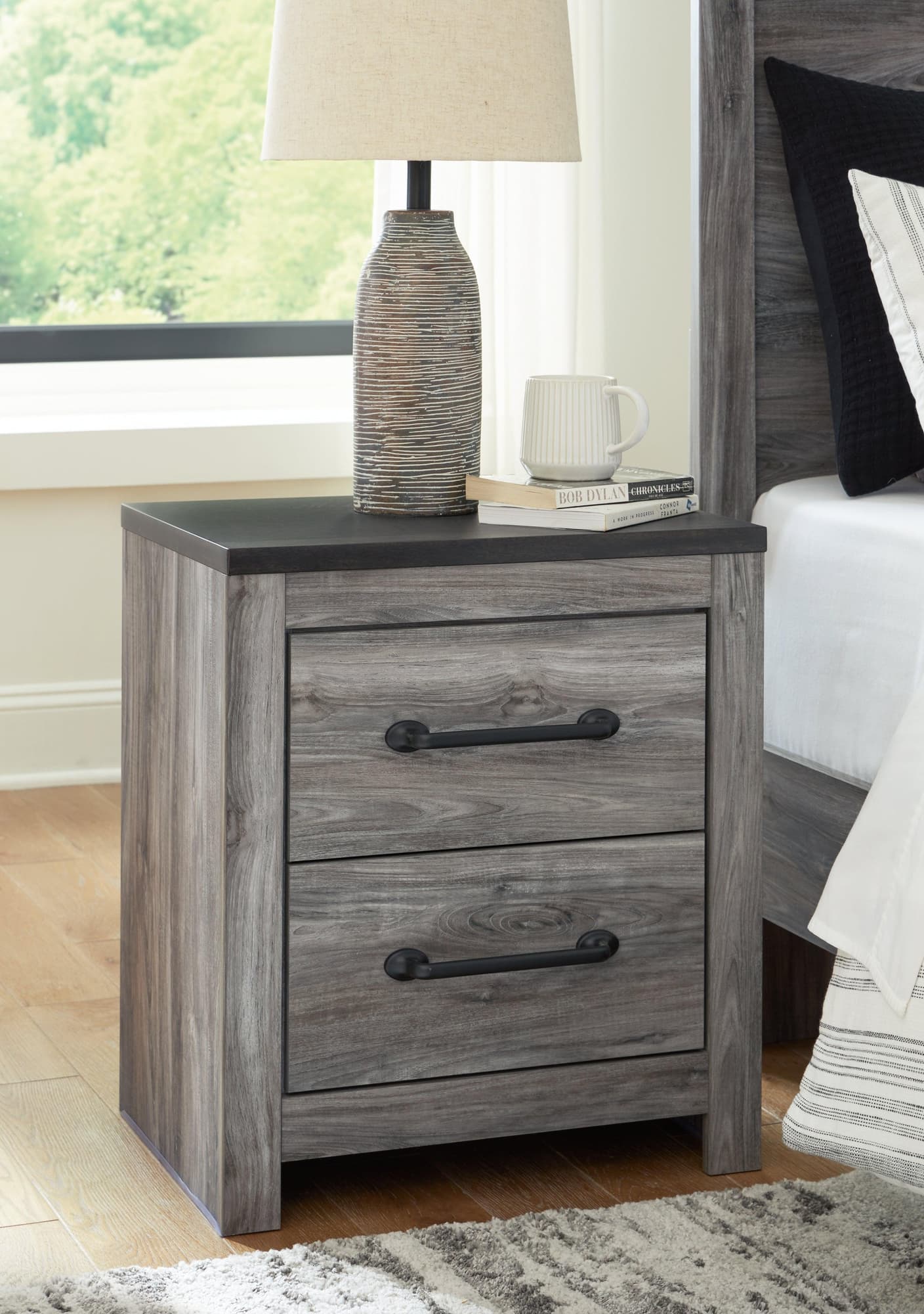 Bronyan Dark Gray Nightstand - Image 1