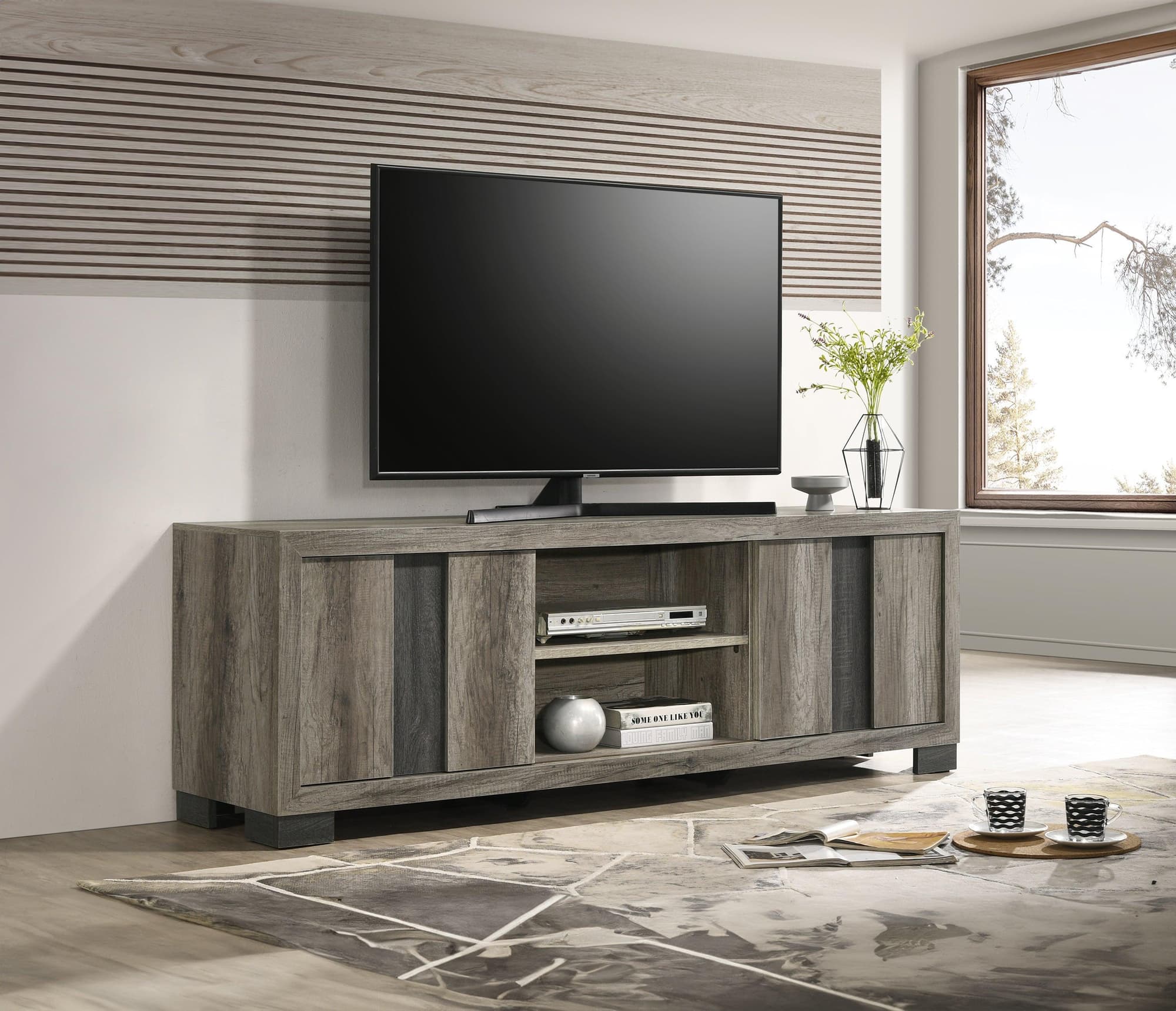 Rangley Gray TV Stand - Image 1