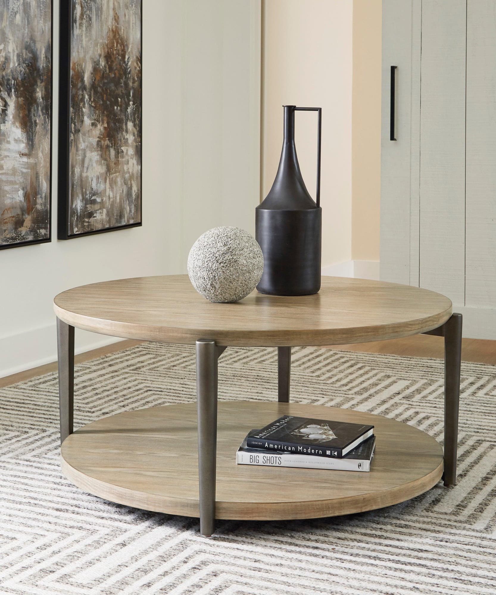 Dyonton Light Gray Brown Coffee Table - Image 1