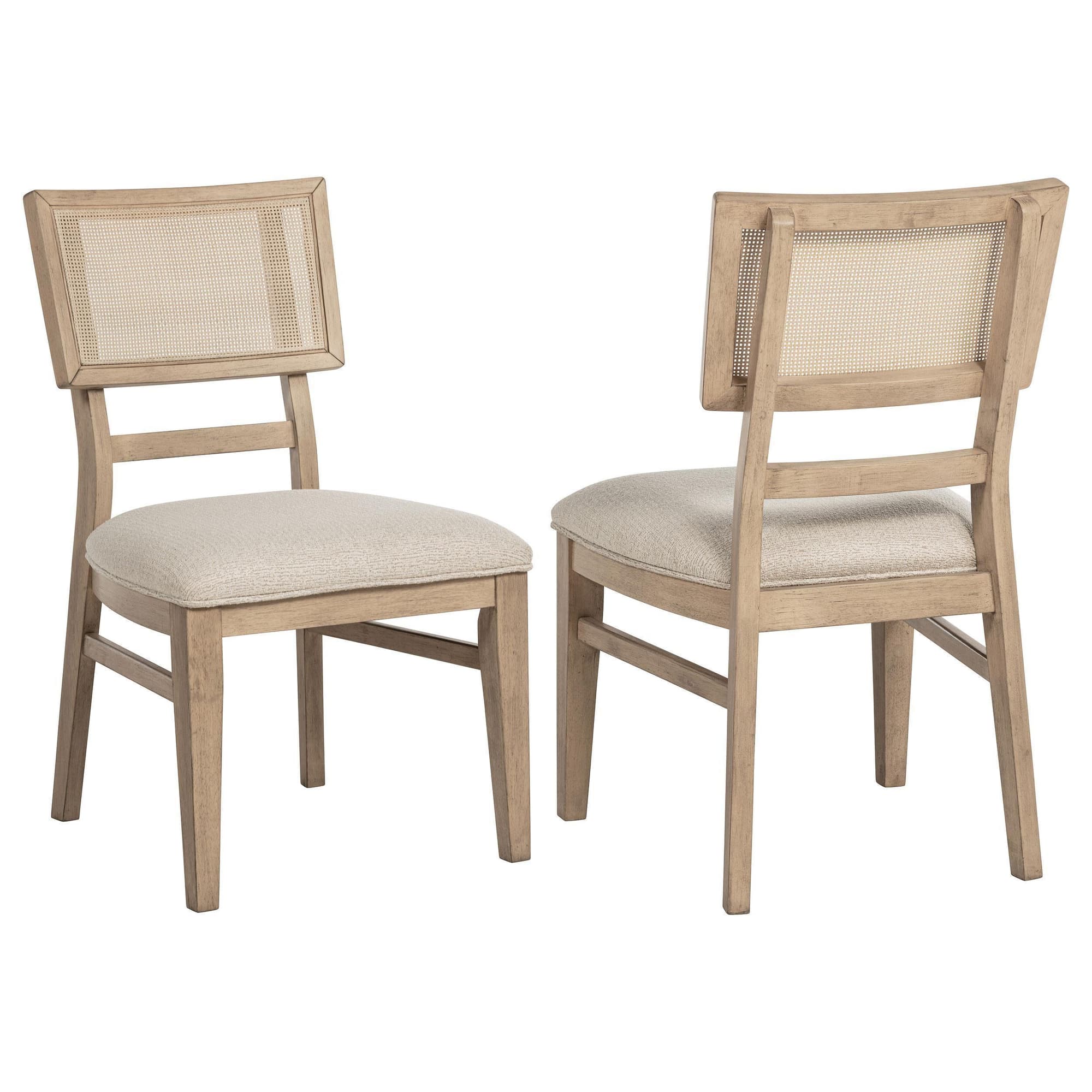 Kailani Radio Weave Cane Dining Side Chair Beige Oak - Image 1