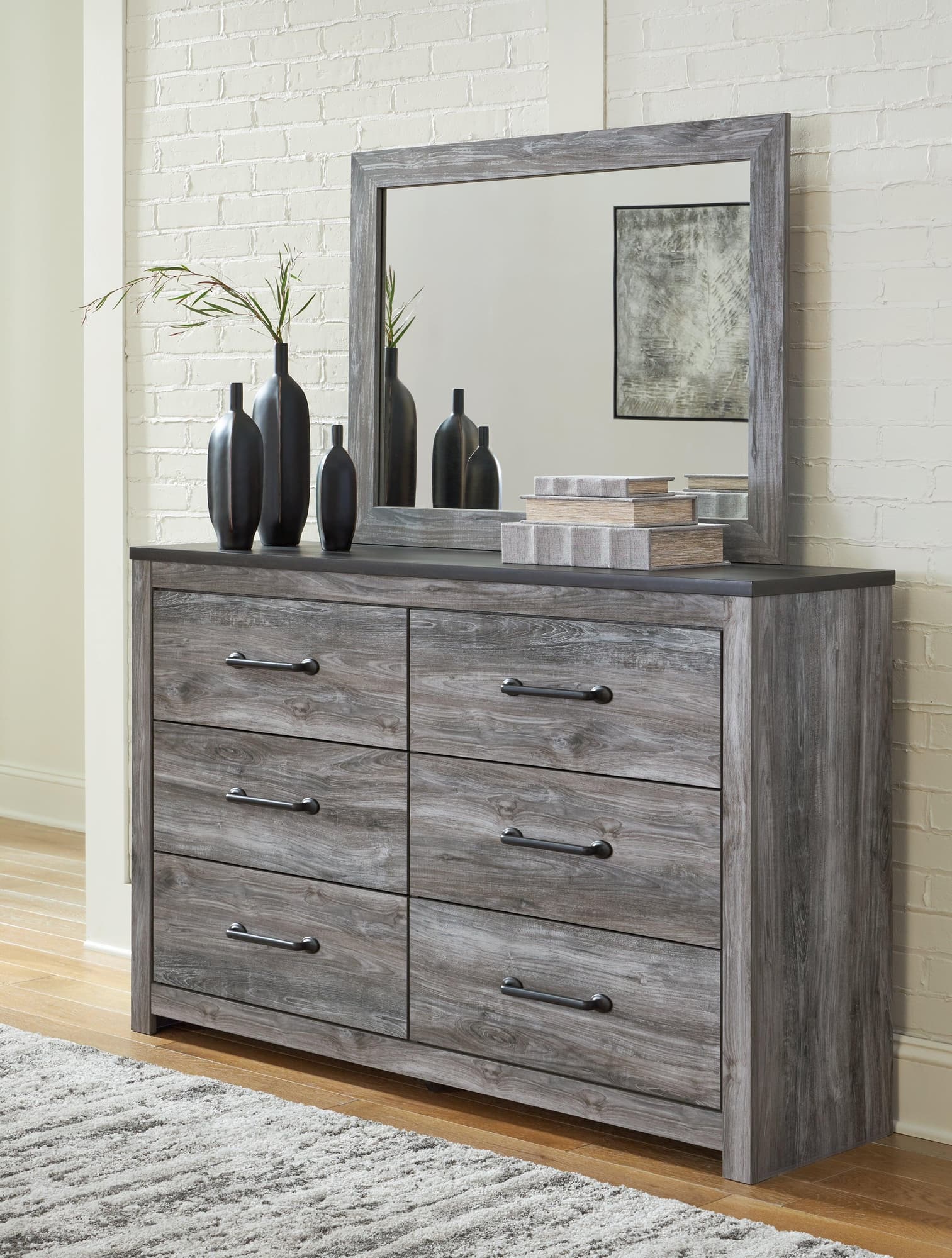 Bronyan Dark Gray Dresser And Mirror - Image 1