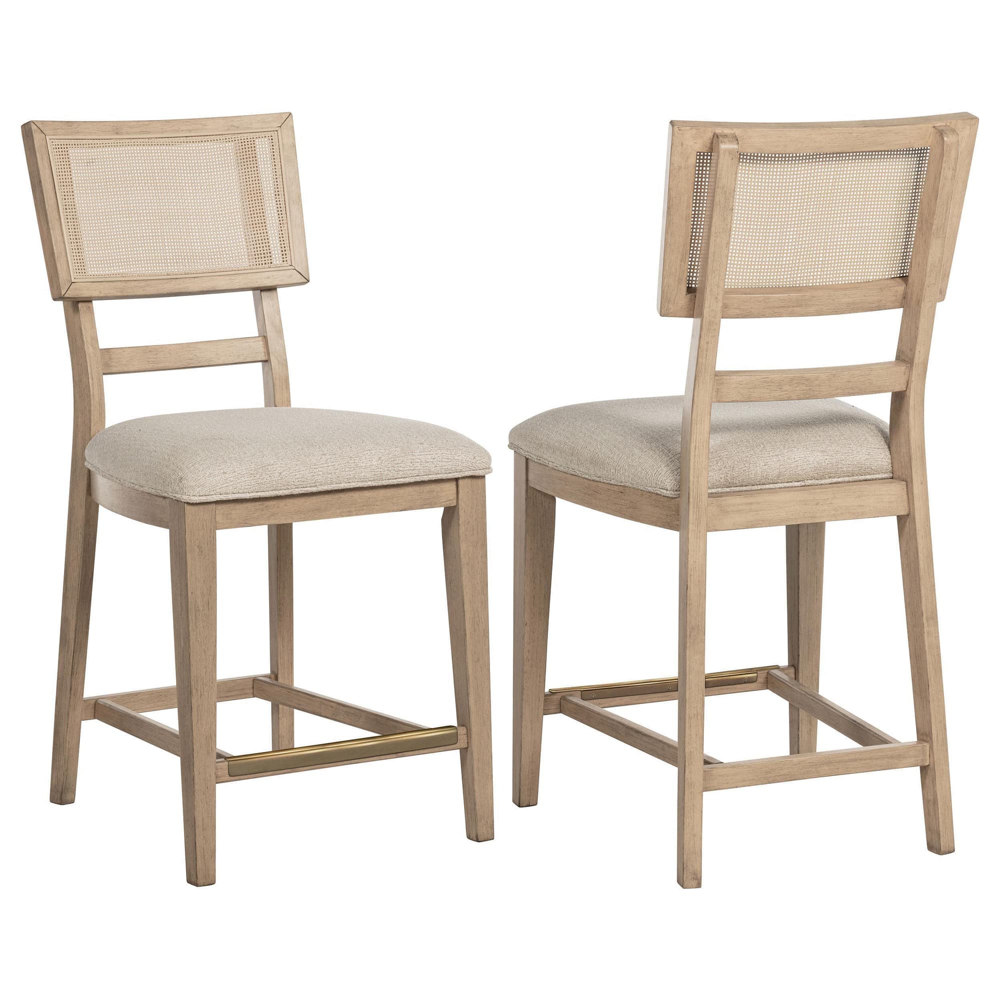 Kailani Radio Weave Cane Counter Dining Side Chair Beige Oak - Image 1