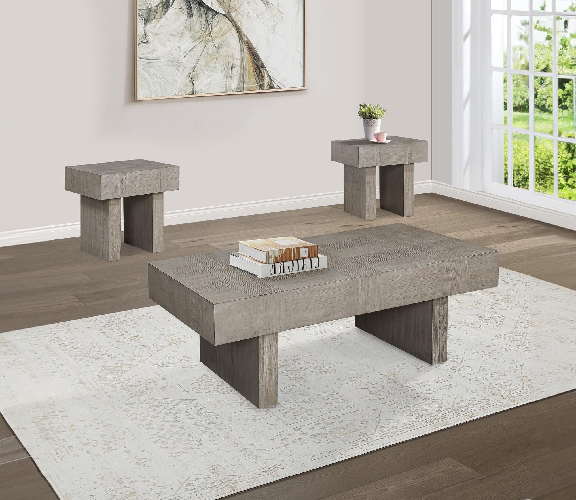 Crawley Gray Coffee Table Set - Image 1