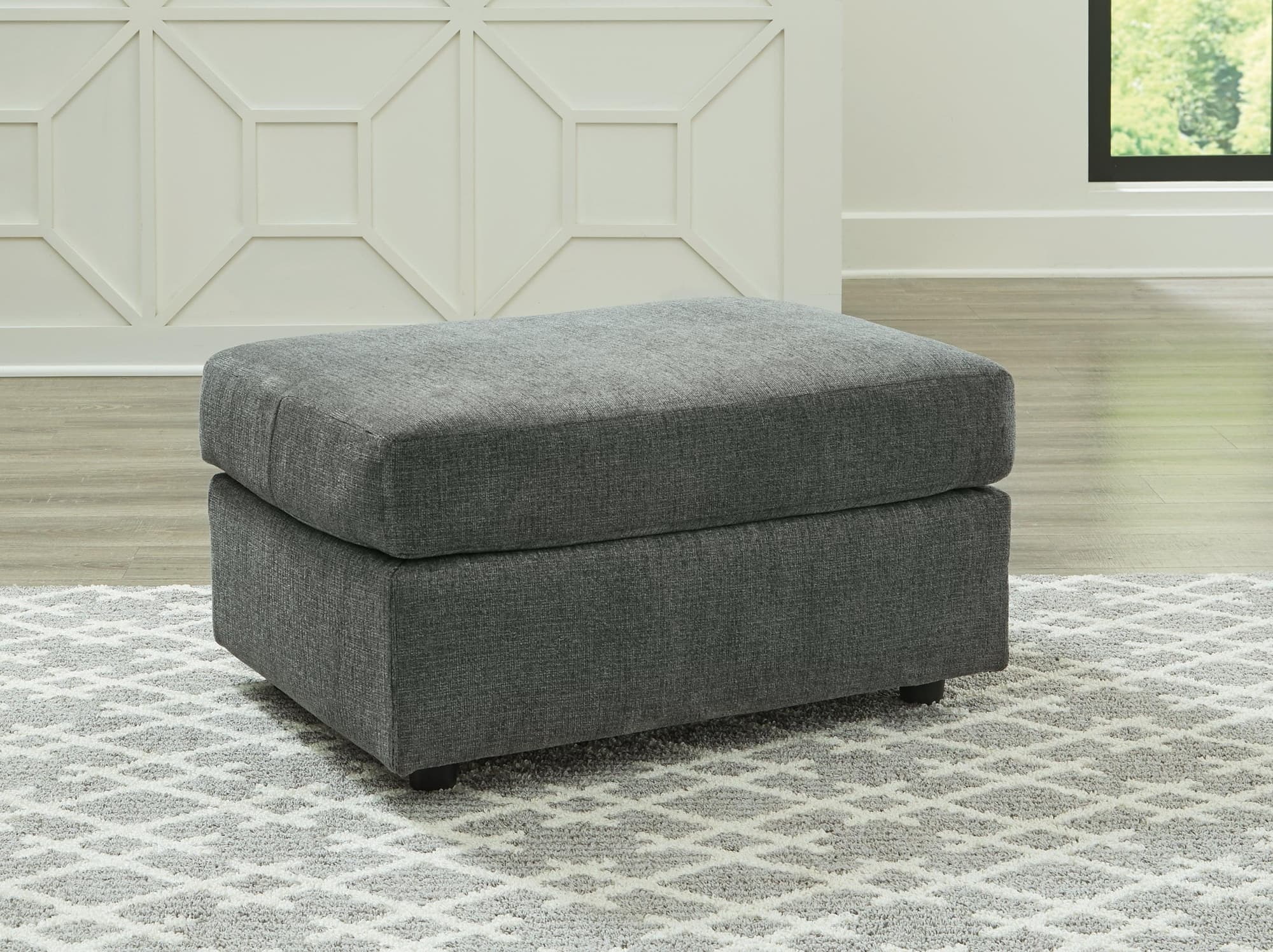 Stairatt Gravel Chenille Ottoman - Image 1