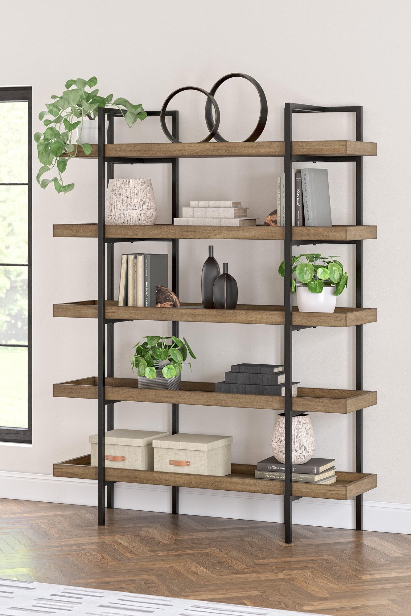 Montia Light Brown Bookcase