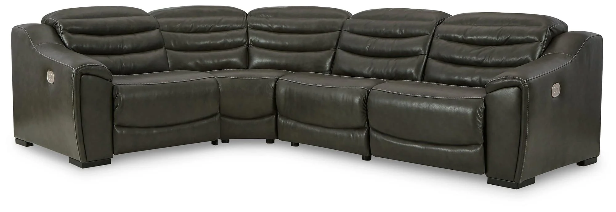 Center Line Dark Gray 4-Piece Power Reclining Sectional - Image 1