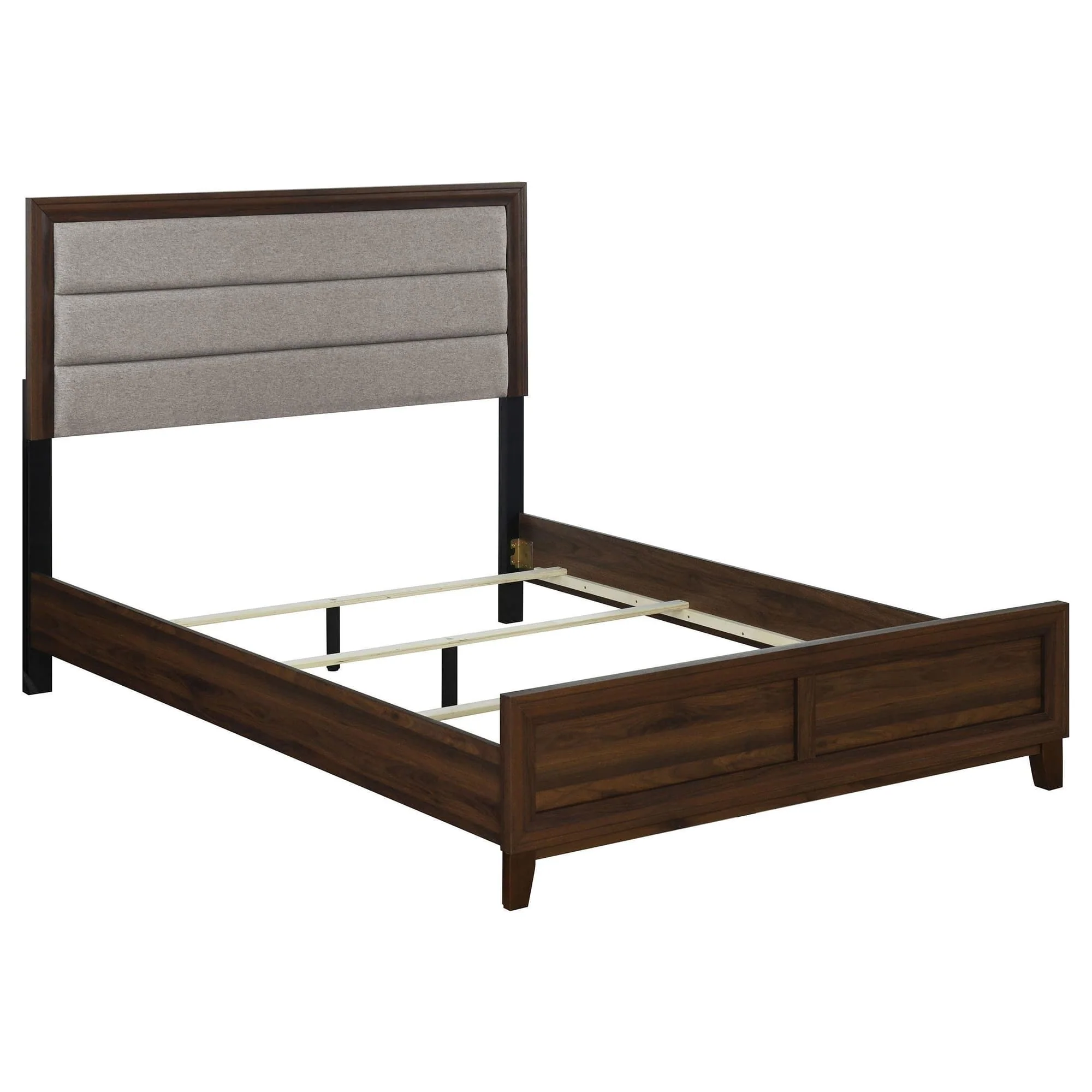 Welsley 50-inch Upholstered King Bed Walnut - Image 1