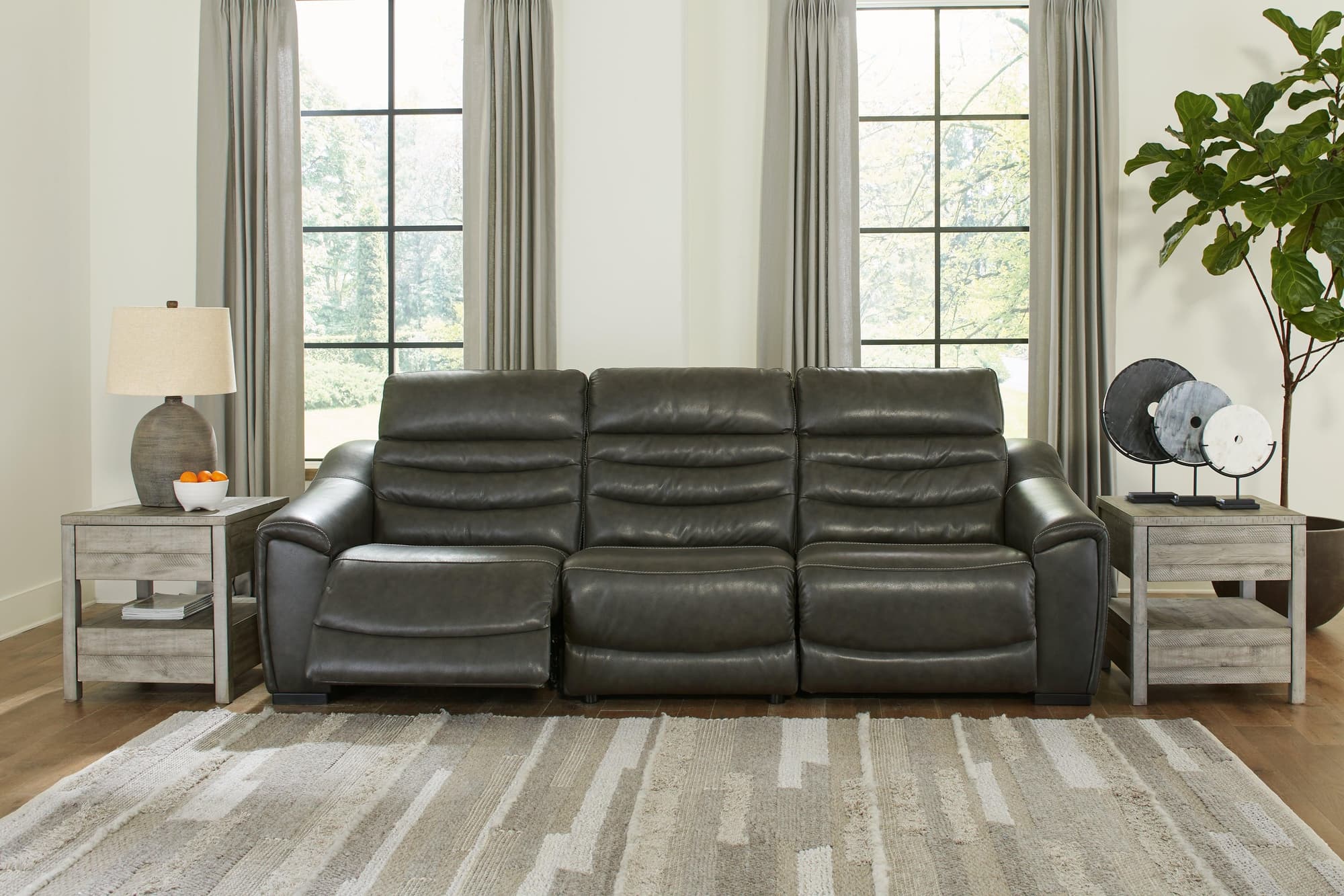Center Line Dark Gray 3-Piece Power Reclining Sectional - Image 1