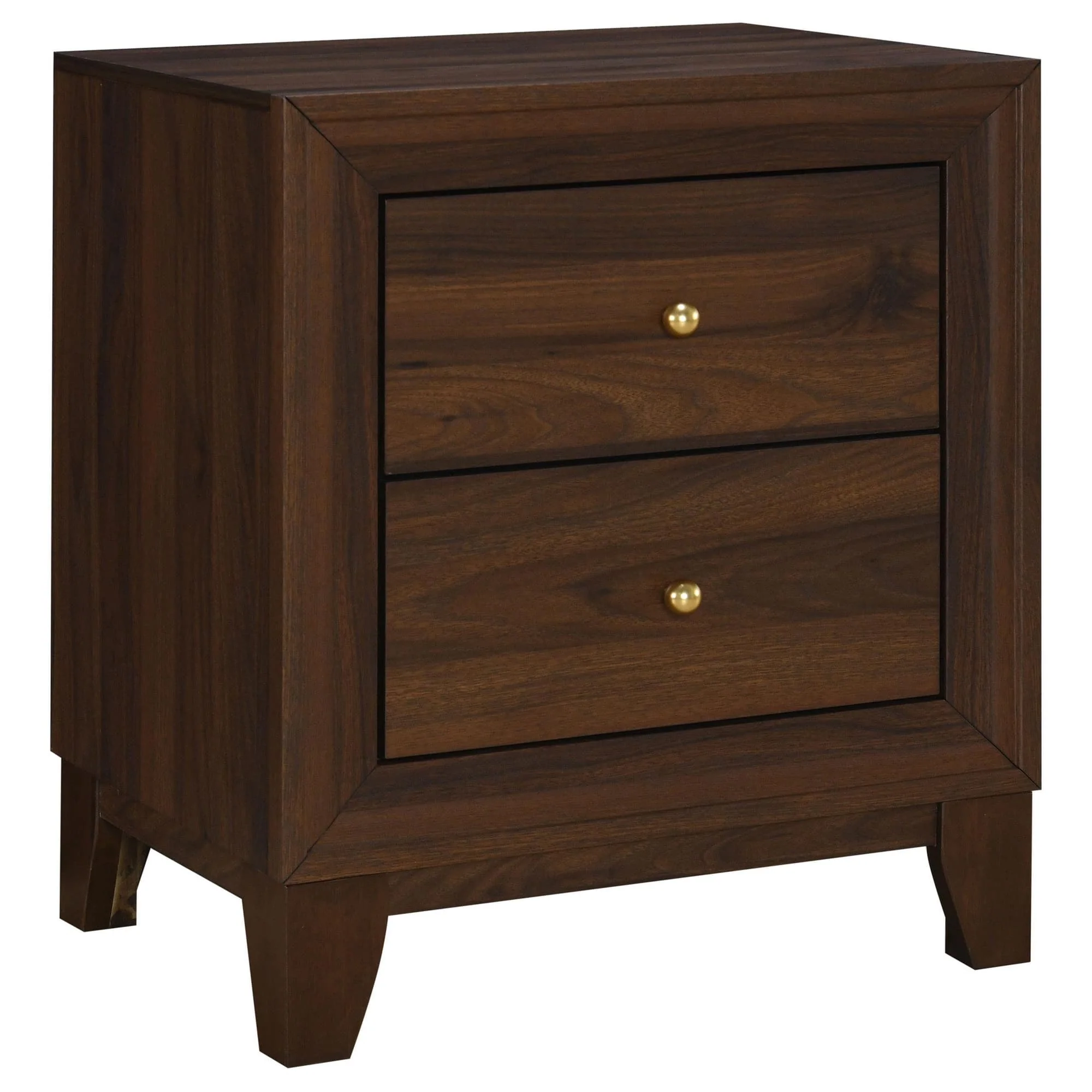 Welsley 2-drawer Nightstand Bedide Table Walnut - Image 1