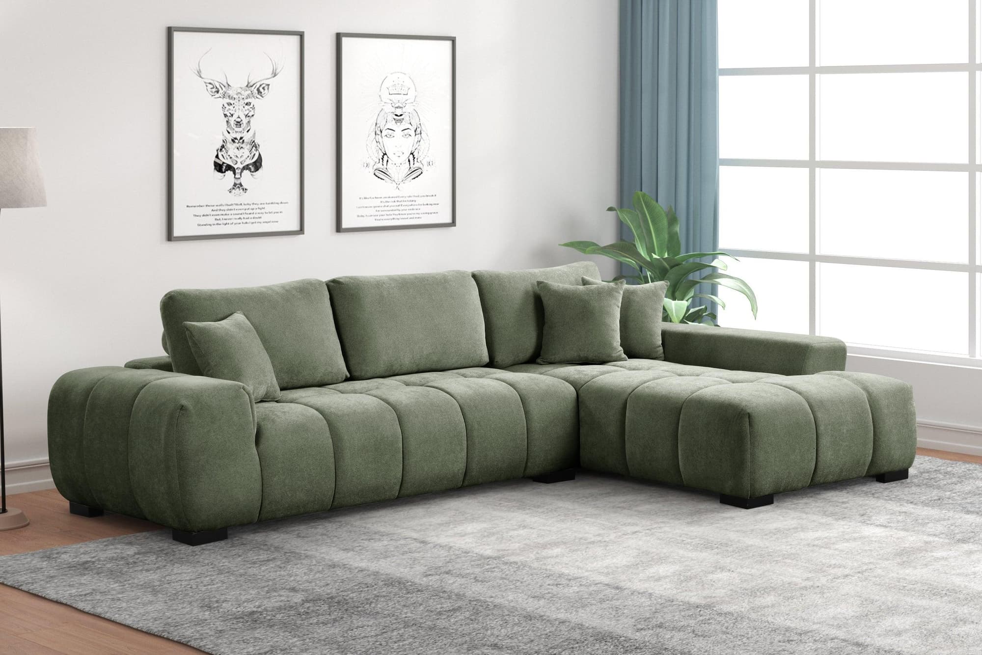 Manhattan Green Sectional - Image 1