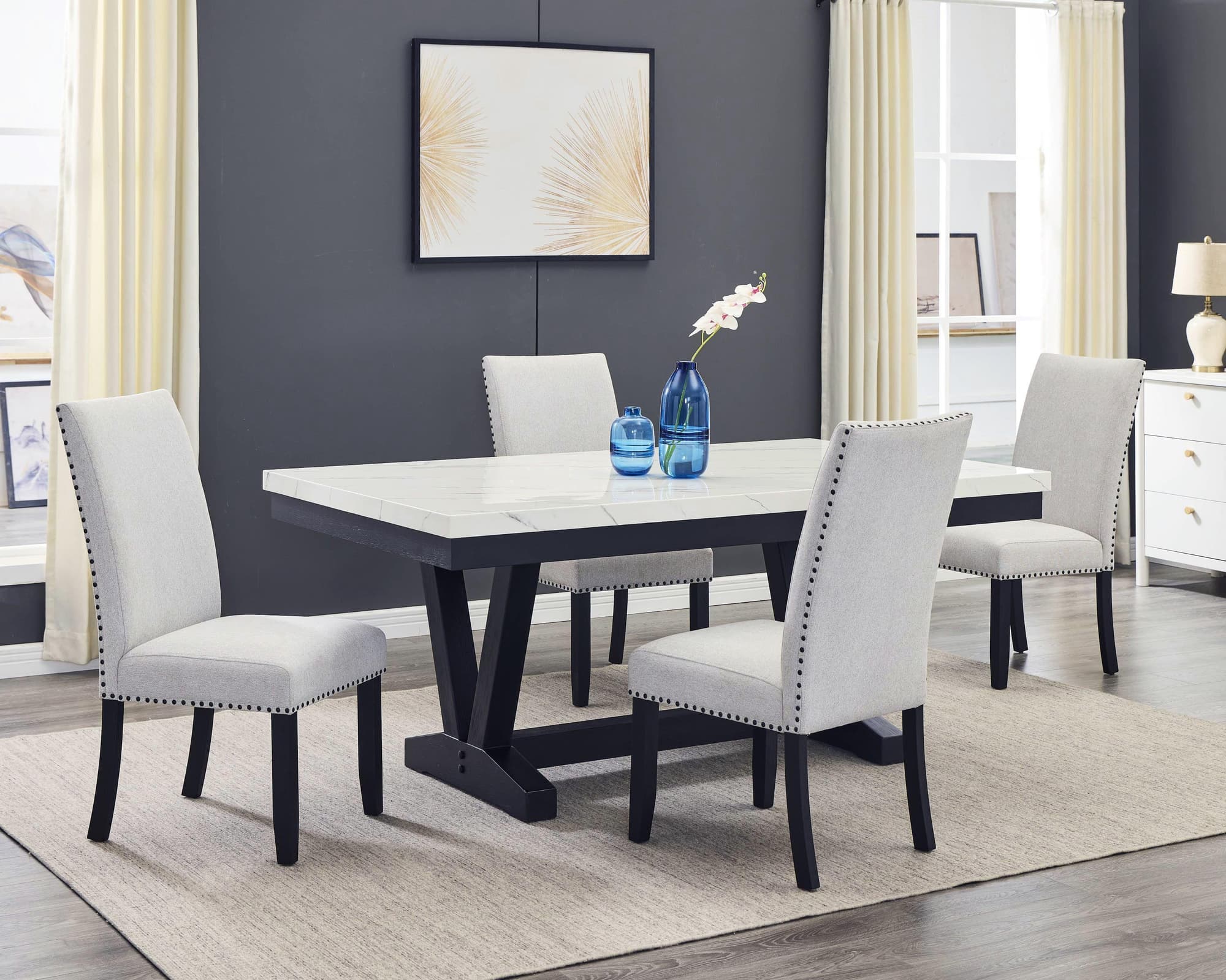 Vance Dove Gray Rectangular Dining Room Set - Image 1