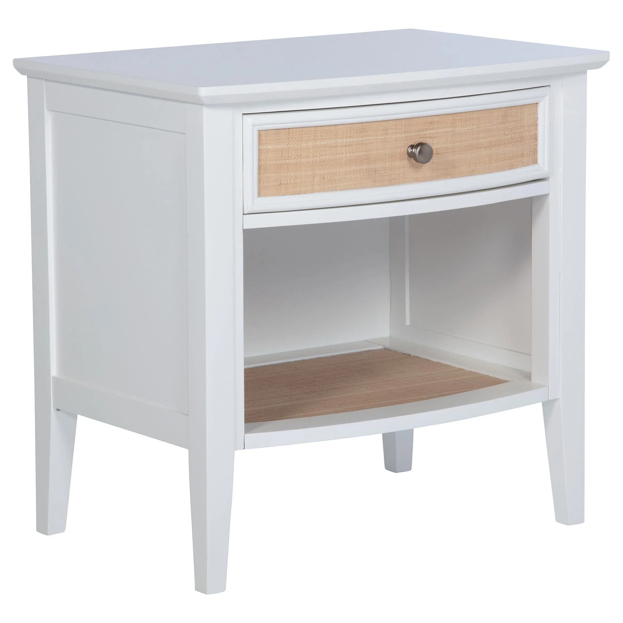 Bexhill 1-drawer Nightstand Bedide Table White - Image 1