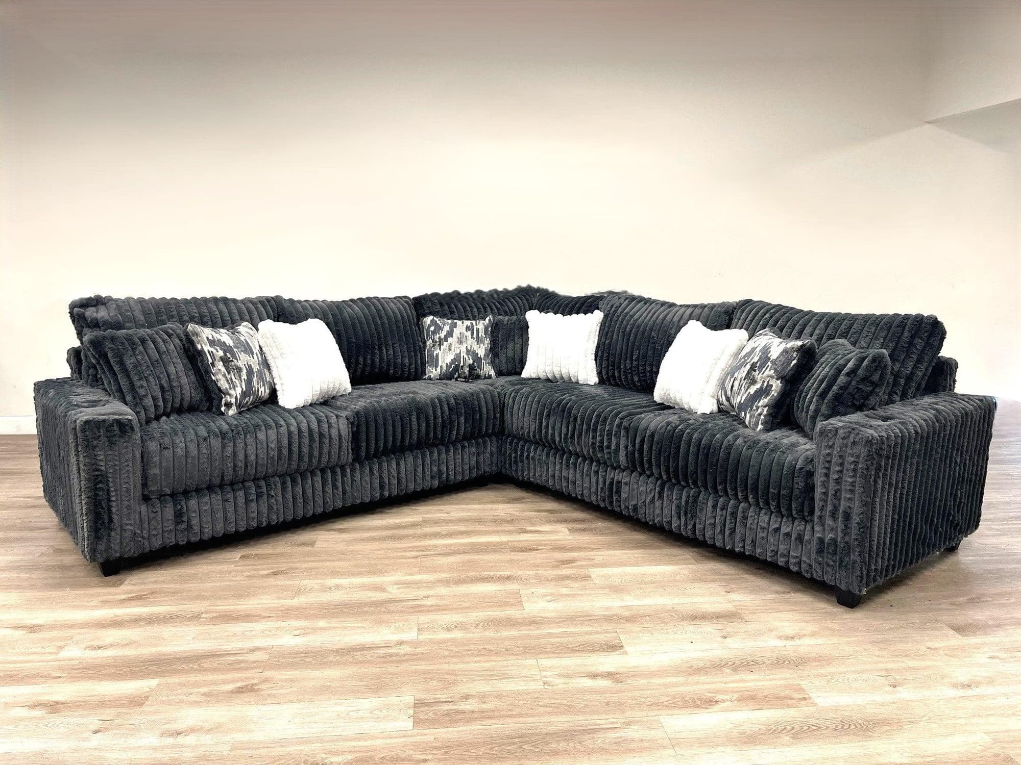 Saro Charcoal Oversized Sectional - Image 1