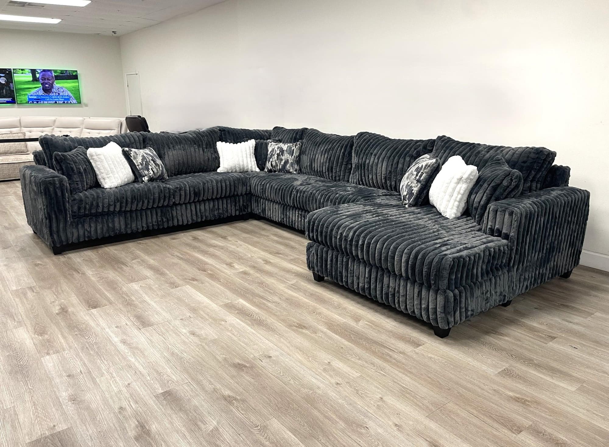 Saro Charcoal 4-Piece Oversized Sectional - Image 1