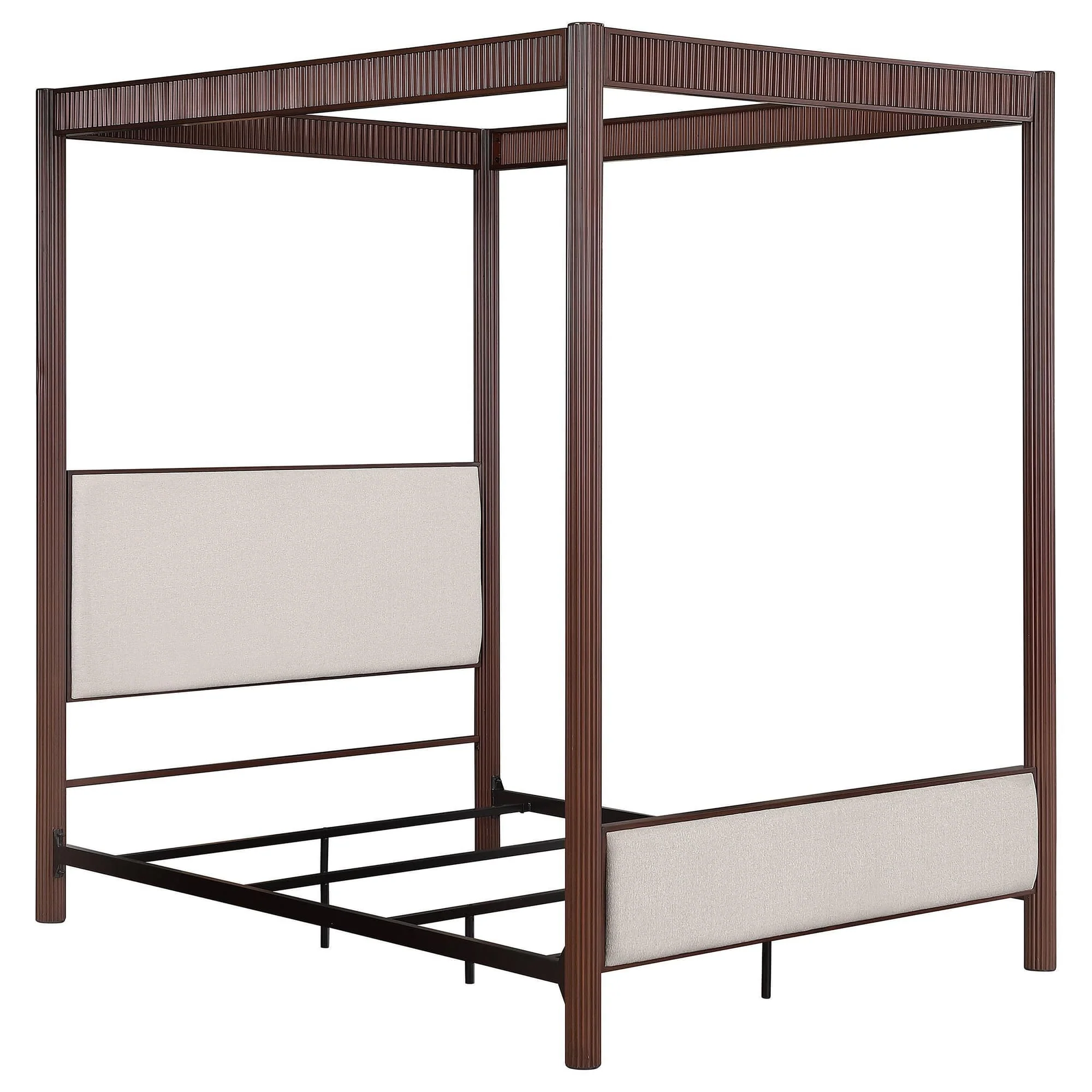 Zimmerlee 89-inch Metal Queen Canopy Bed Rust Brown - Image 1