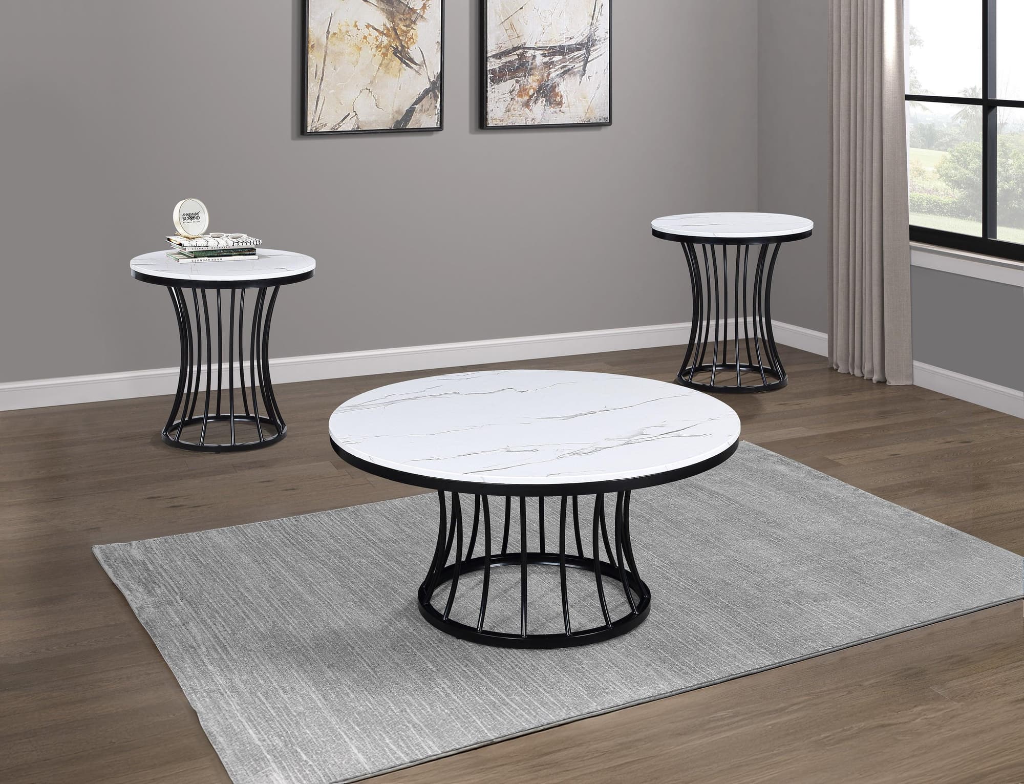 Hadley White Coffee Table Set - Image 1