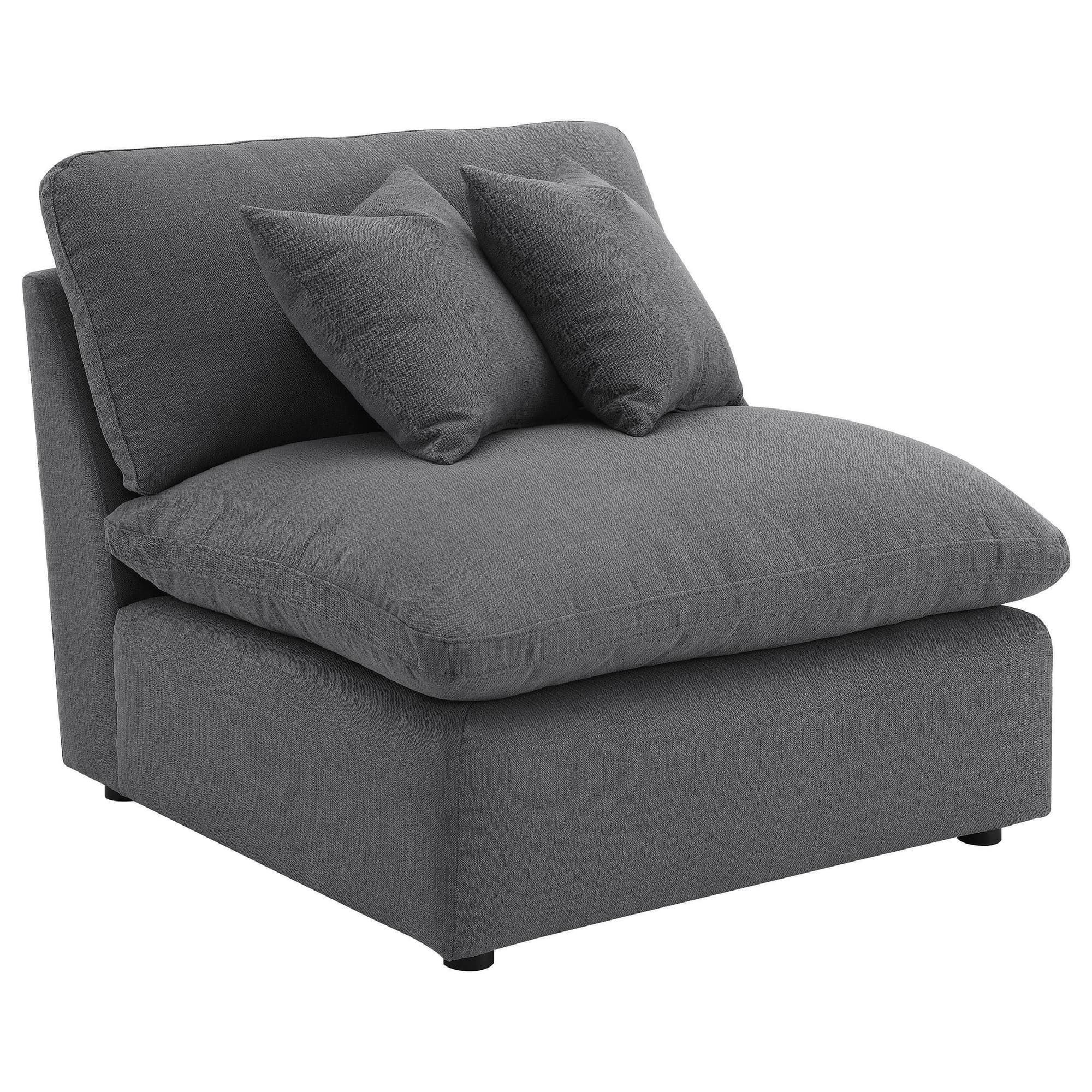 Hobson Upholstered Armless Chair Charcoal - Image 1