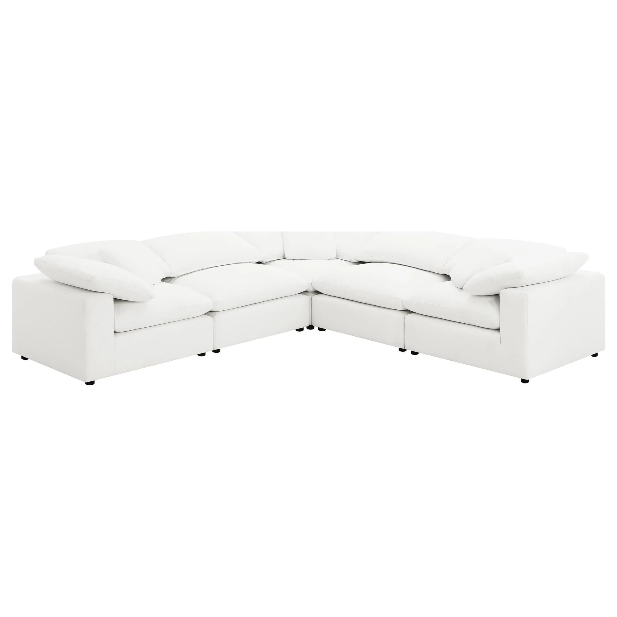 Raleigh 5-Piece Boucle Upholstered Modular Sectional Ivory - Image 1