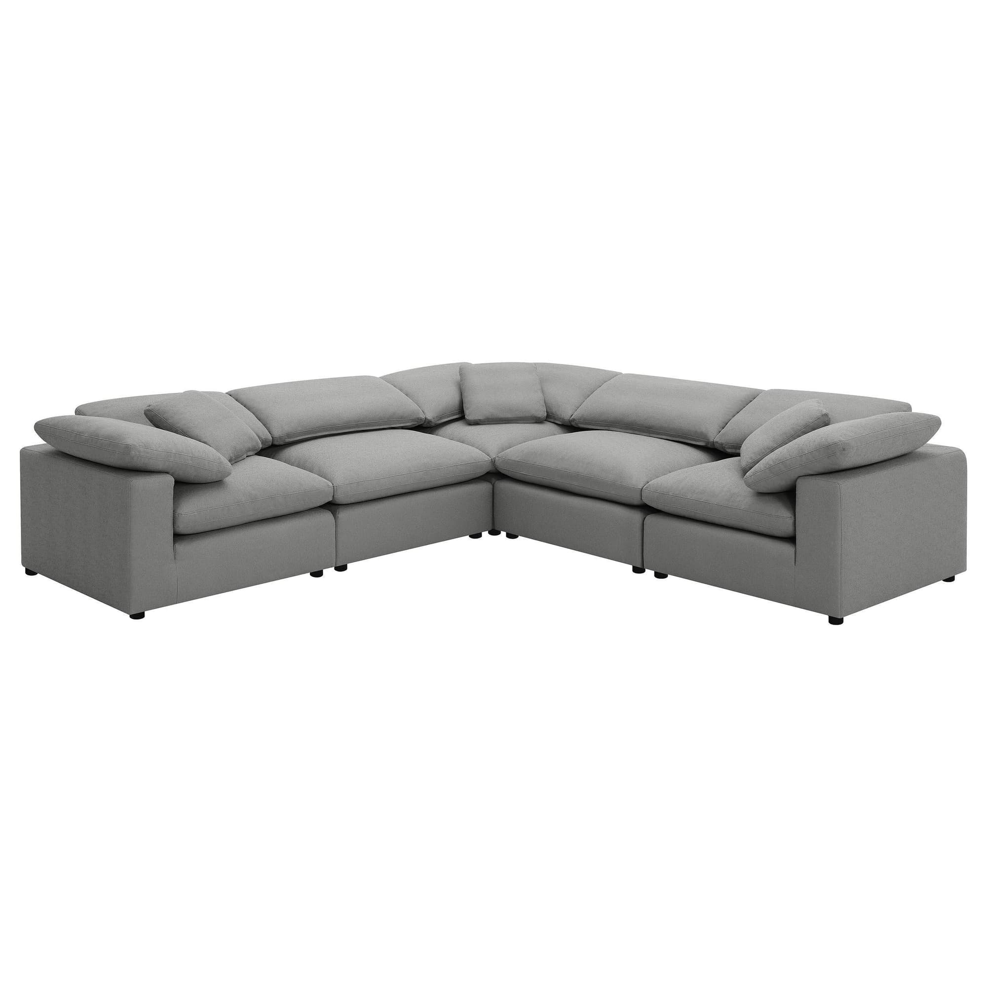 Raleigh 5-Piece Boucle Upholstered Modular Sectional Grey - Image 1
