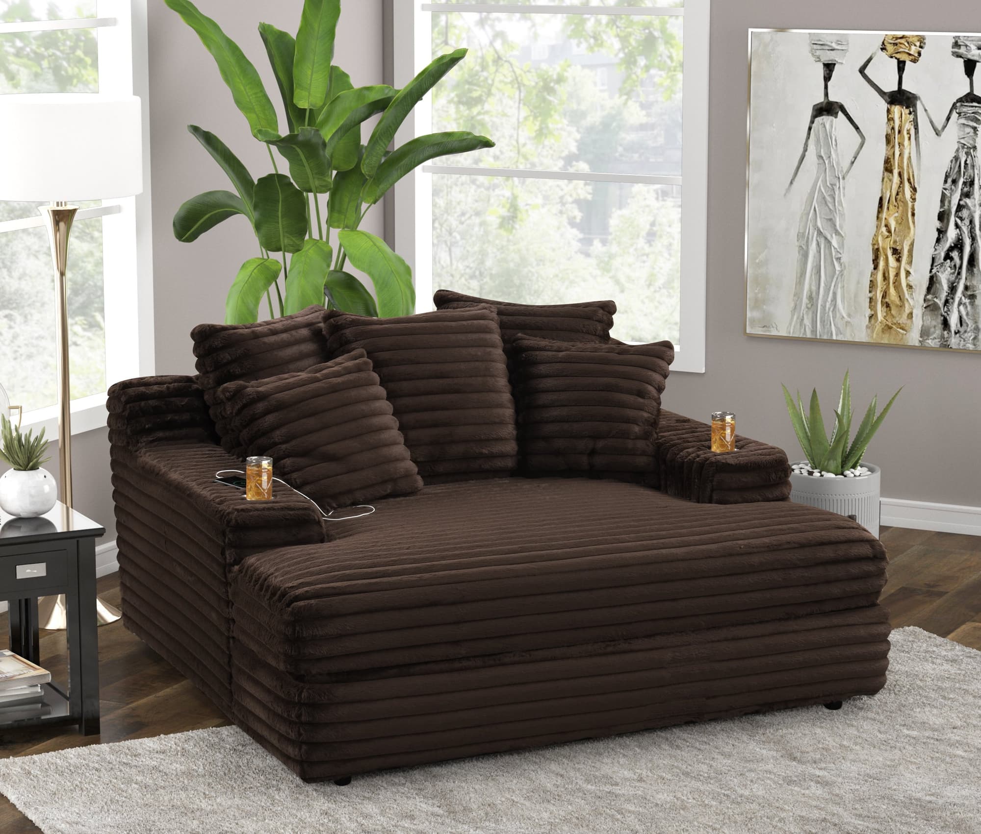 Happy Homes 4700 Chocolate Chaise Lounge - Image 1