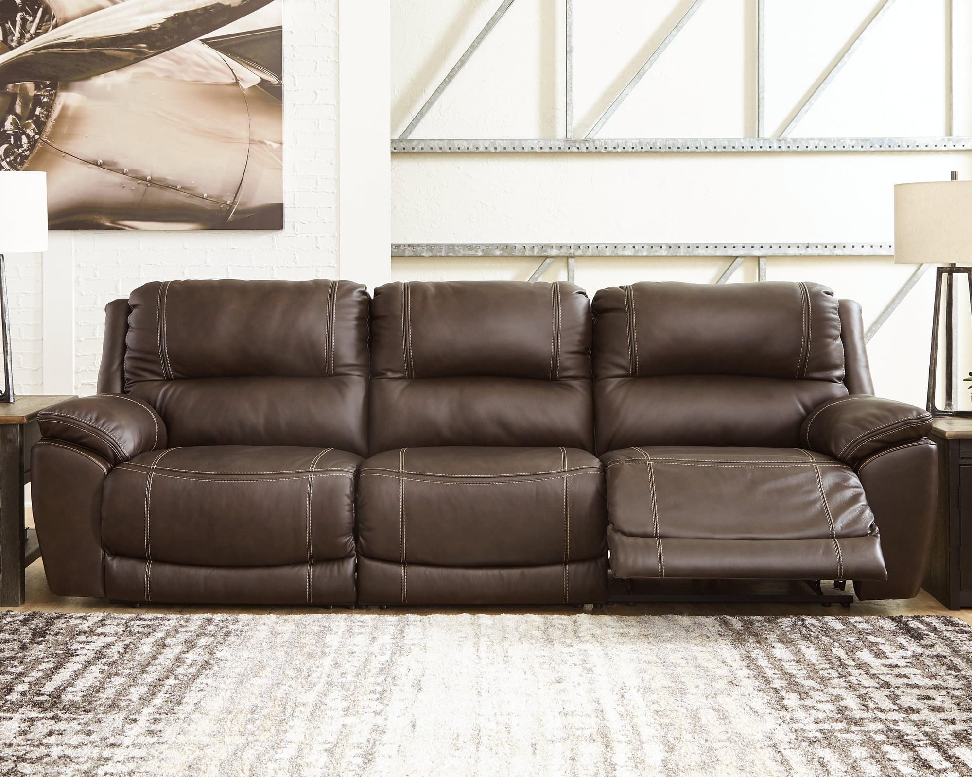 Dunleith Chocolate 3-Piece Power Reclining Sofa - Image 1