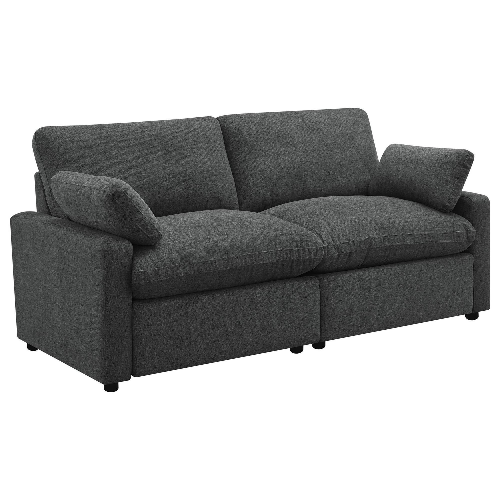 Collins Modular Power Loveseat Dark Grey - Image 1
